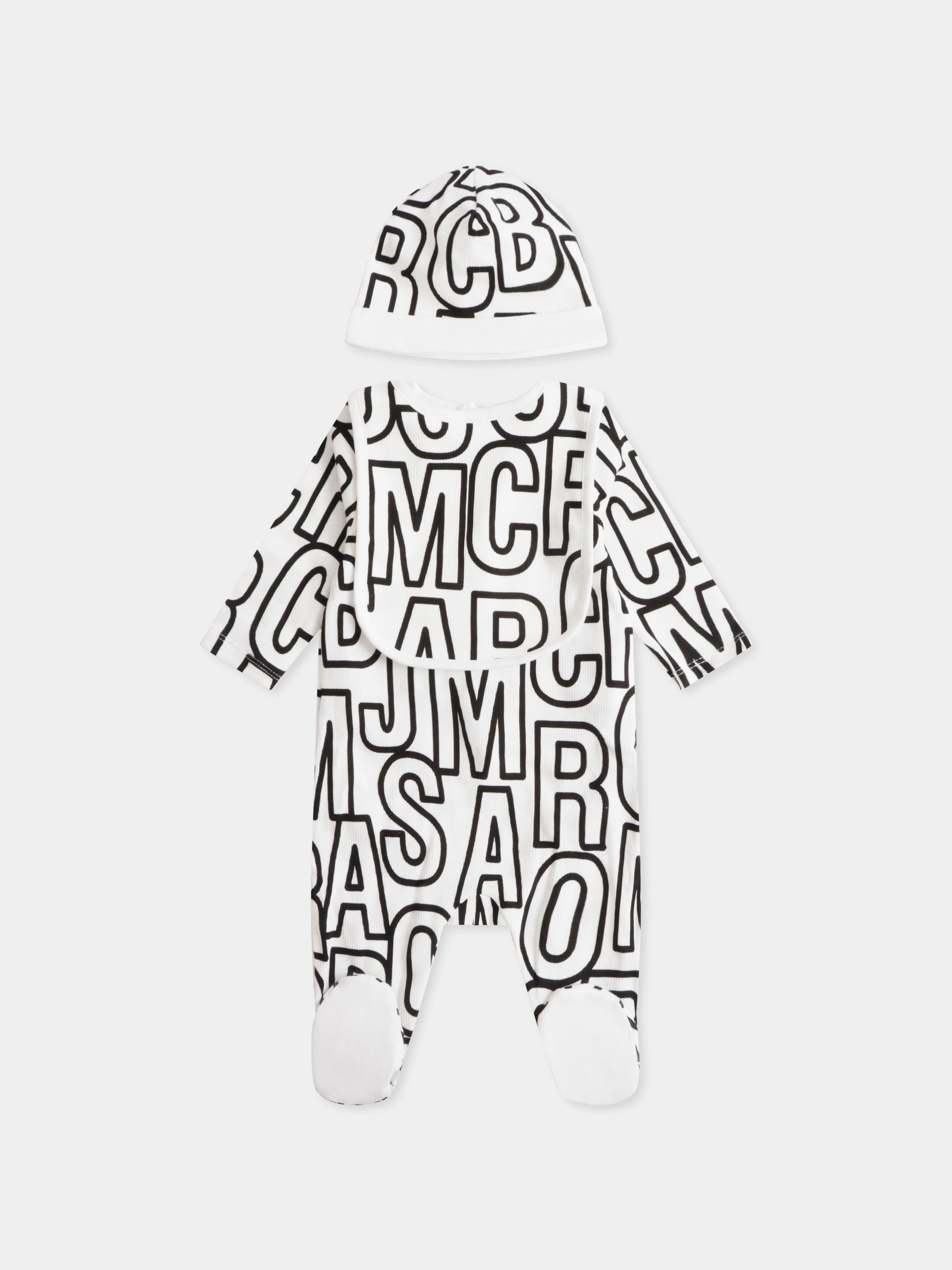 Set tutina avorio per neonati con logo all over,Marc Jacobs,W60554 126