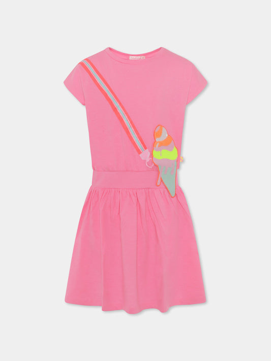 Vestito rosa per bambina con gelato,Billieblush,U20970 47A