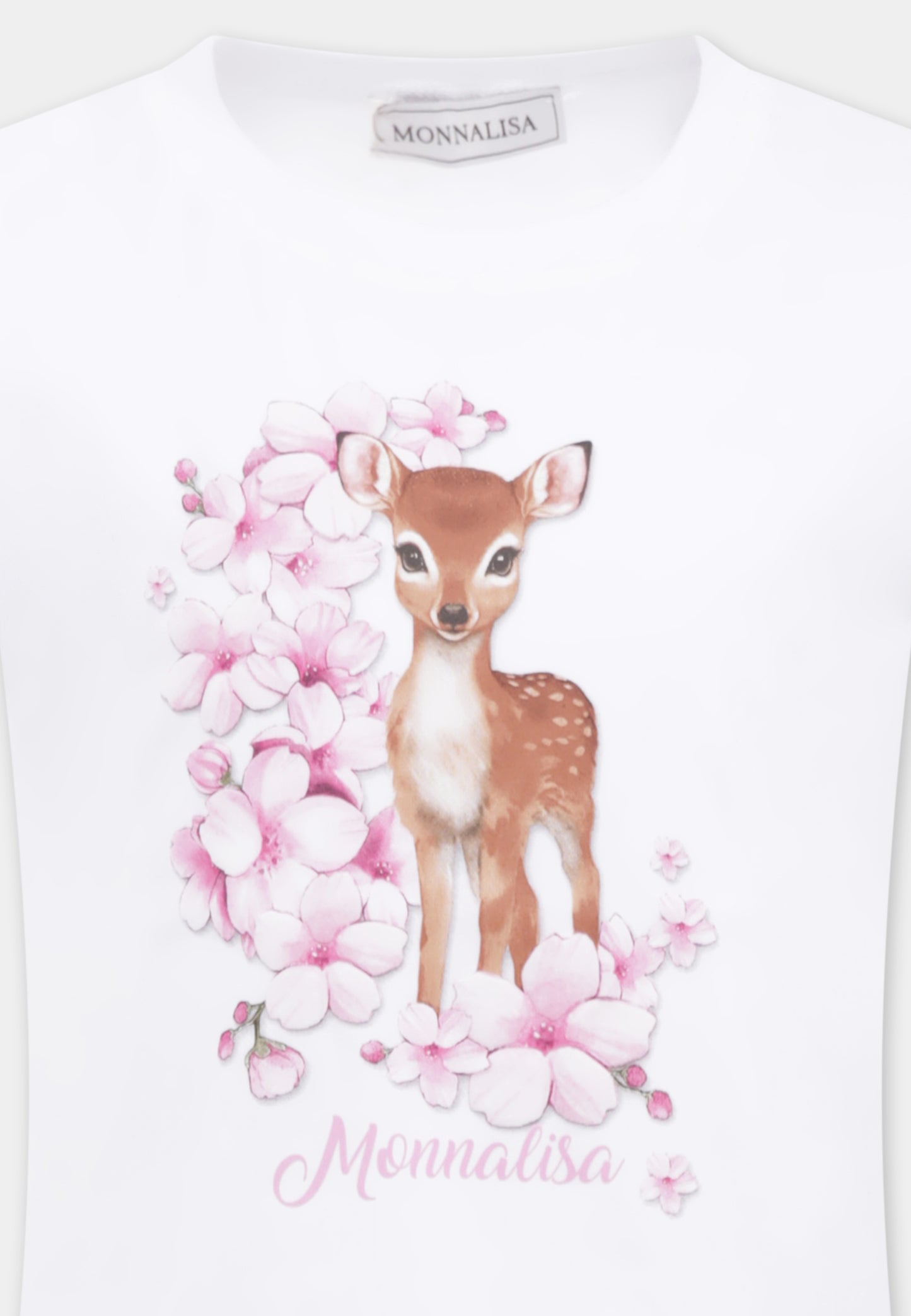 T-shirt bianca per bambina con Bambi,Monnalisa,11E612RU 5202 0099