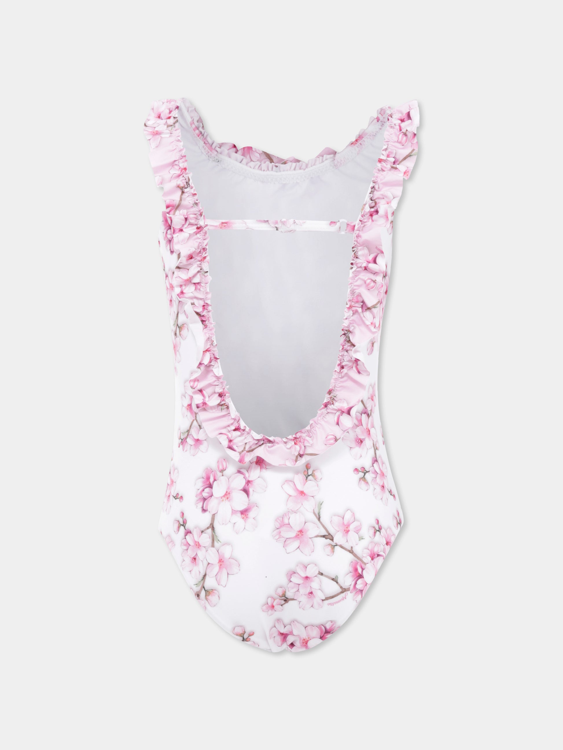 Costume intero bianco per bambina con Bambi,Monnalisa,19E060 5098 0099