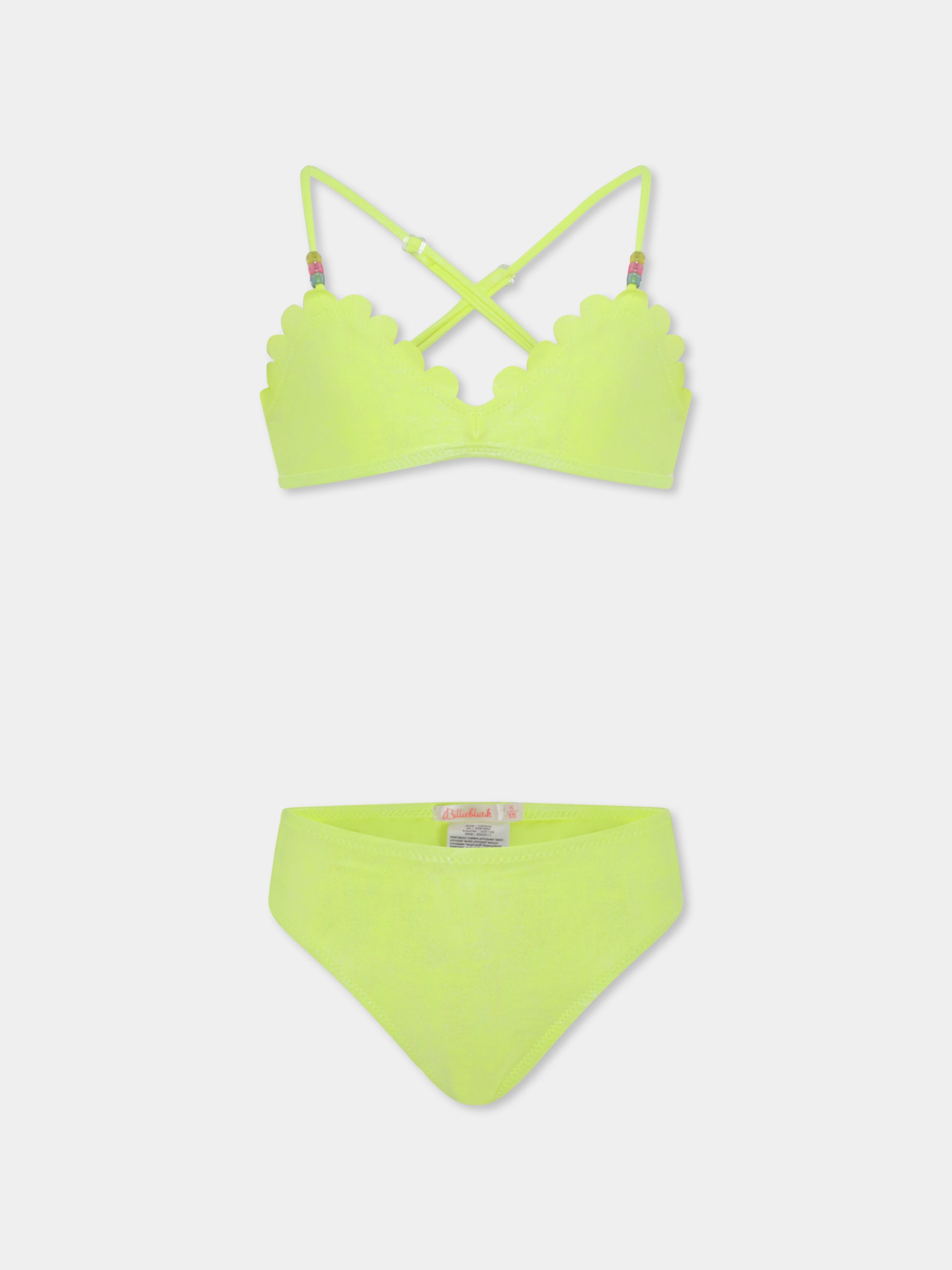 Bikini giallo per bambina con perline,Billieblush,U20004 599