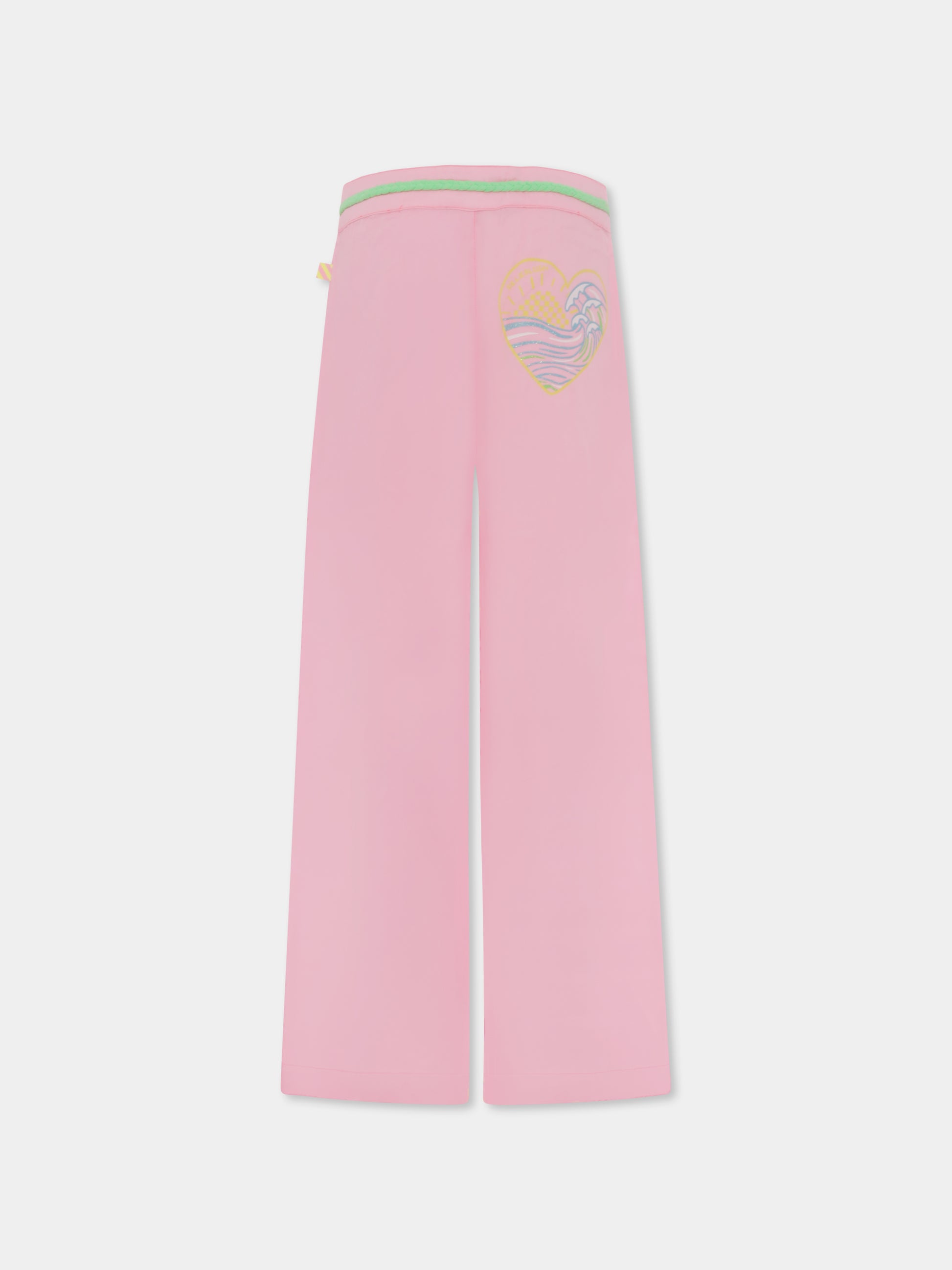 Pantaloni rosa per bambina con cuore,Billieblush,U20128 462