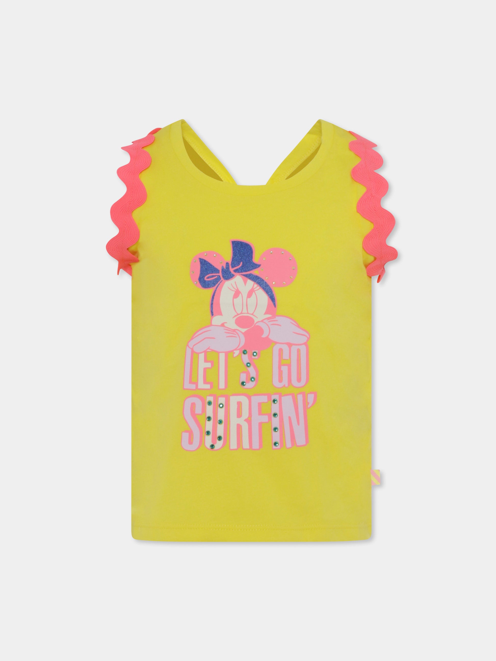 Canotta gialla per bambina con Minnie,Billieblush,U20565 535