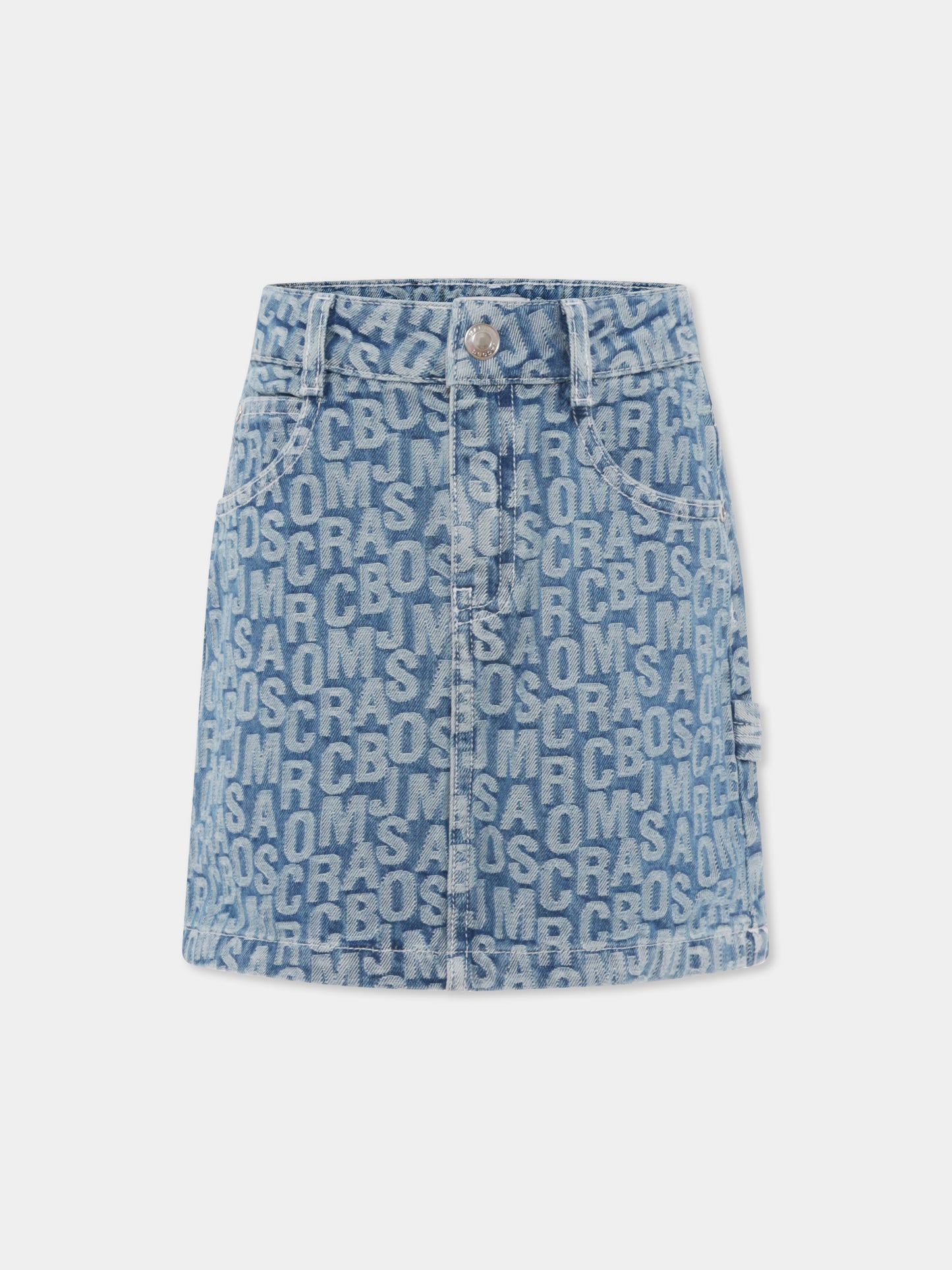 Gonna denim per bambina con logo all over,Marc Jacobs,W60091 Z10