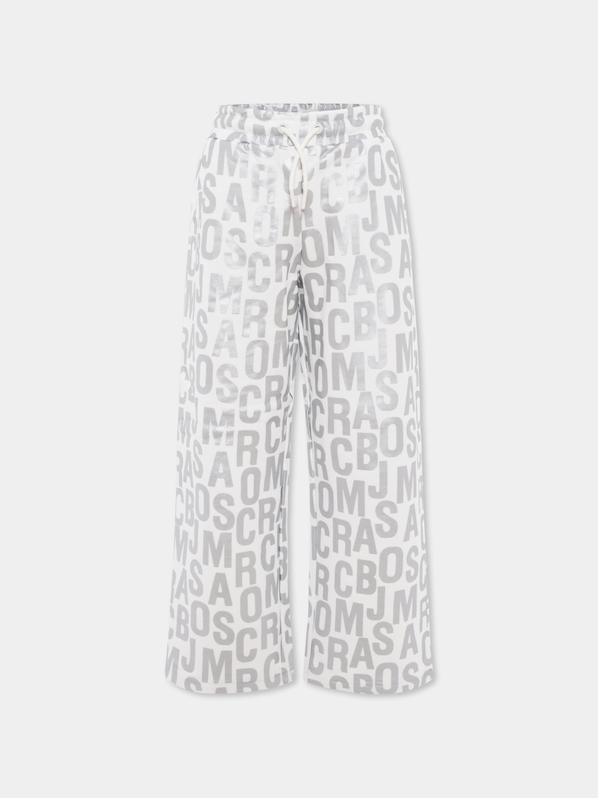 Pantaloni argento per bambina con logo all over,Marc Jacobs,W60225 126