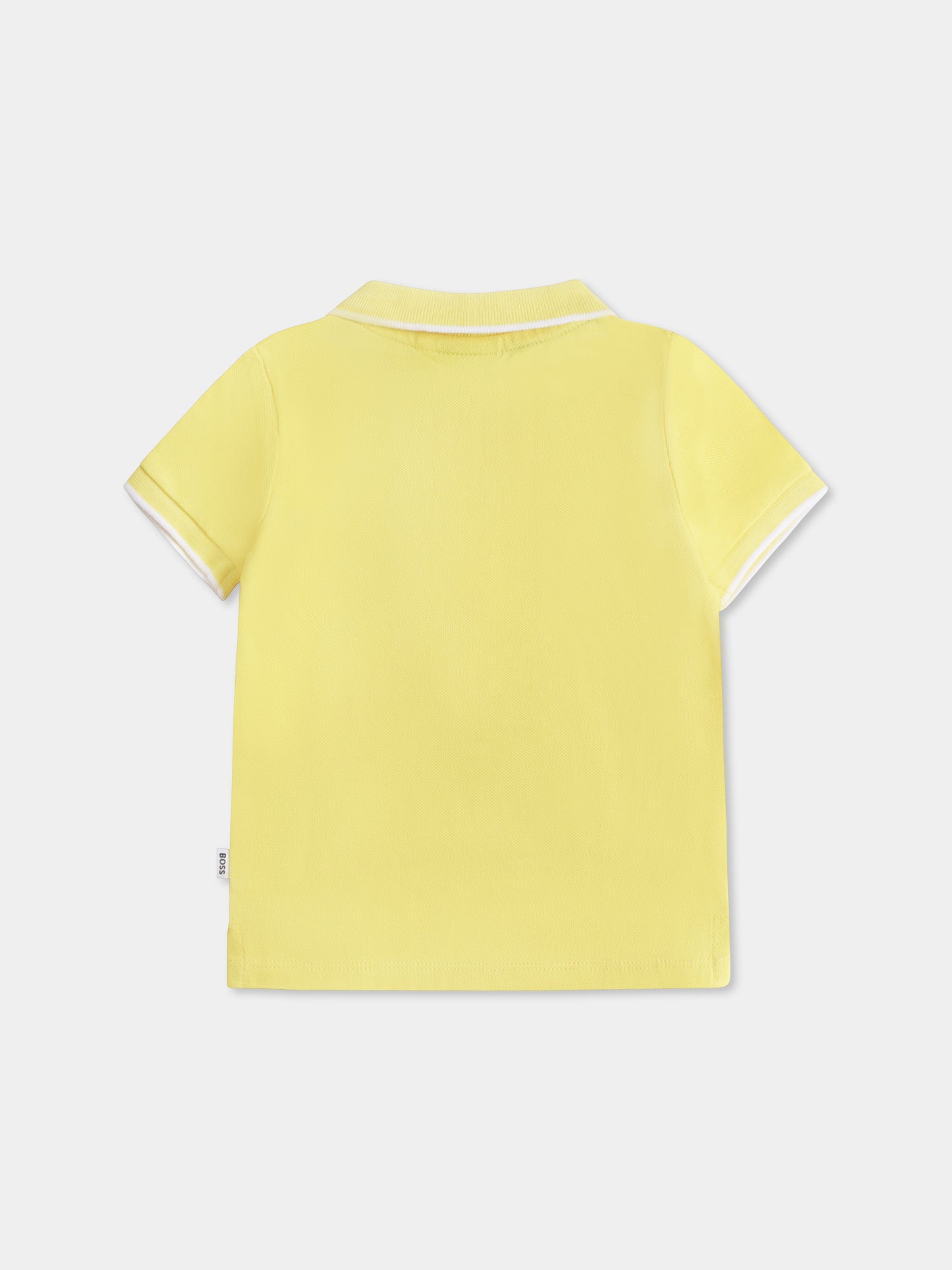 Yellow polo shirt for baby boy with logo
