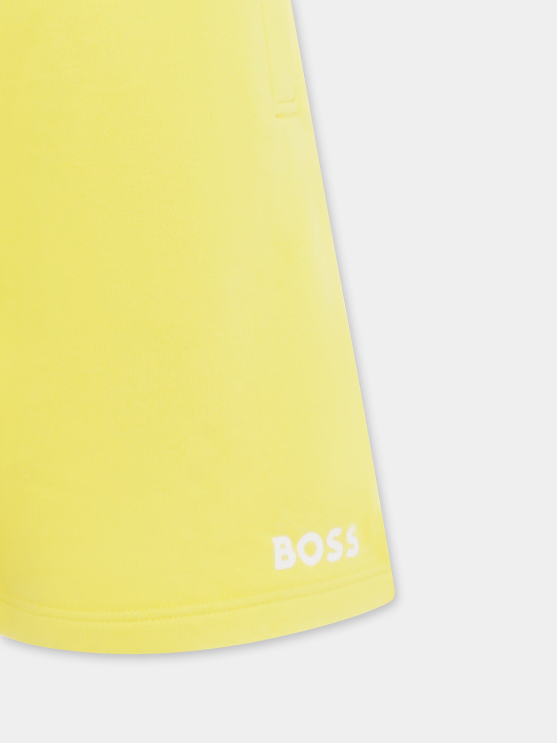 Shorts gialli per bambino con logo,Boss,J50680 508