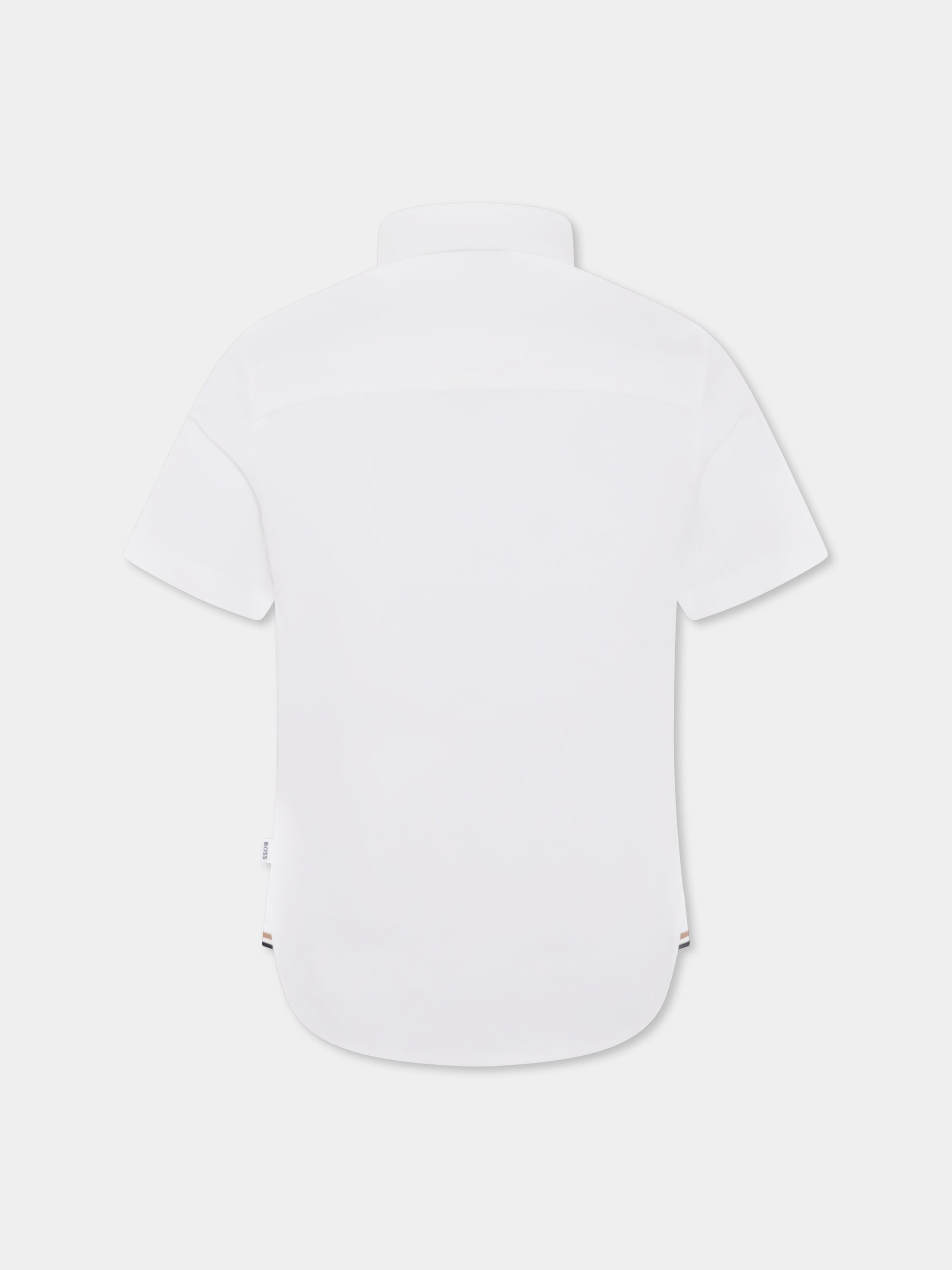 Camicia bianca per bambino con logo,Boss,J50696 10P