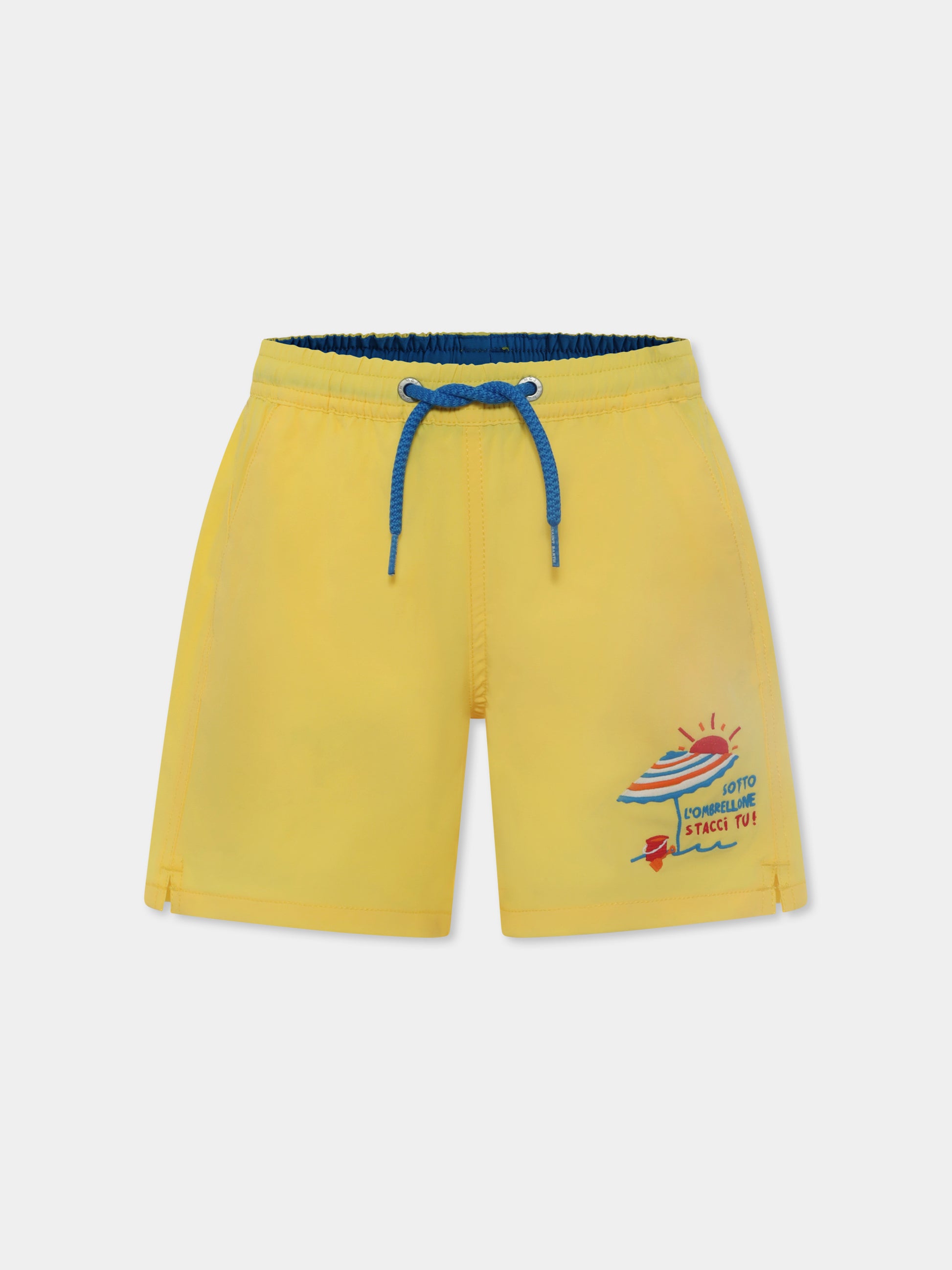 Boxer mare giallo per bambino con stampa,Mc2 Saint Barth,COM0004 00633F