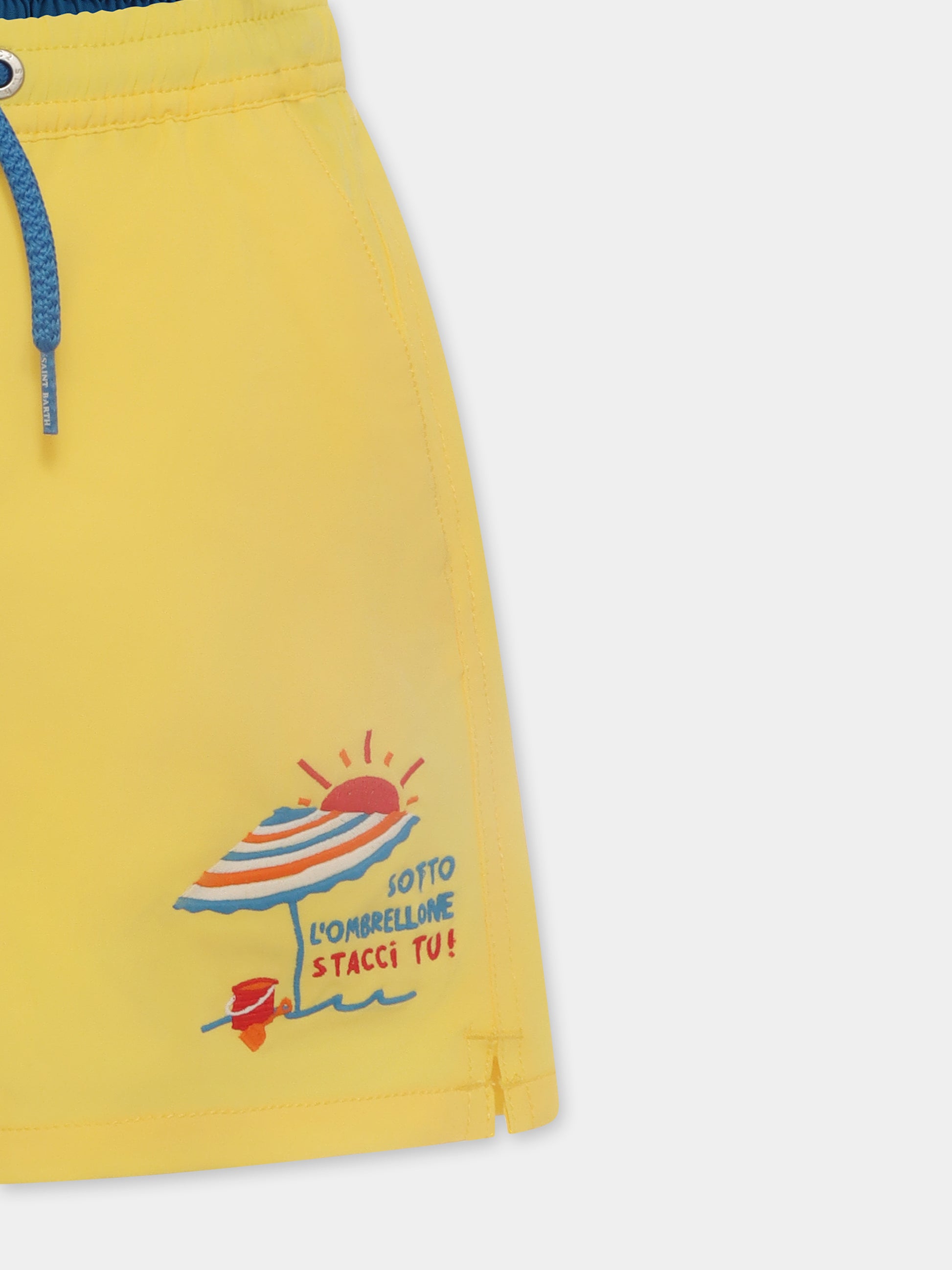 Boxer mare giallo per bambino con stampa,Mc2 Saint Barth,COM0004 00633F