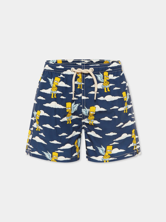 Boxer mare blu per bambino con Bart Simpson,Mc2 Saint Barth,JEA0004 05979D