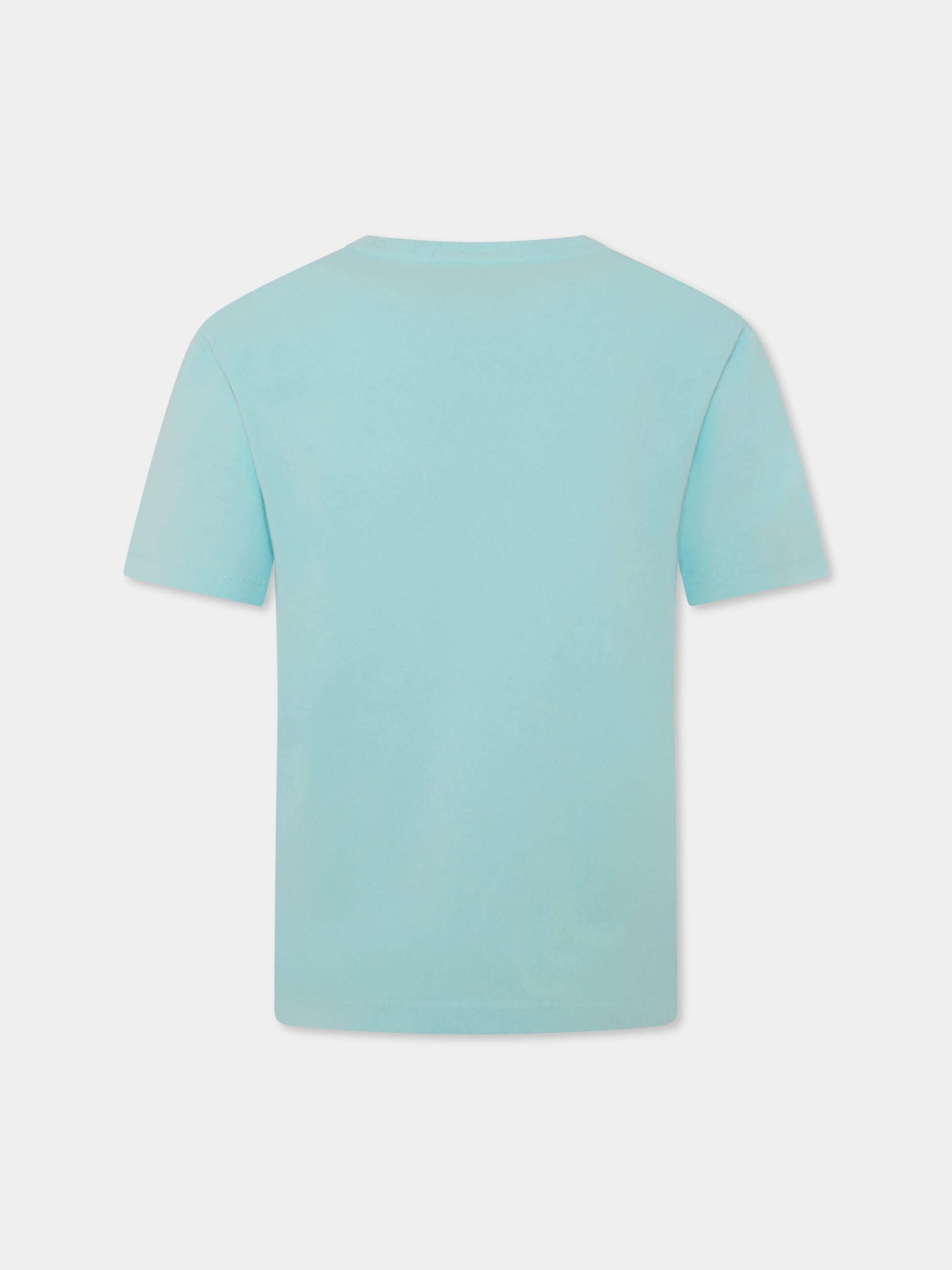 T-shirt azzurra per bambino con logo,Mc2 Saint Barth,DOV0002 00769F