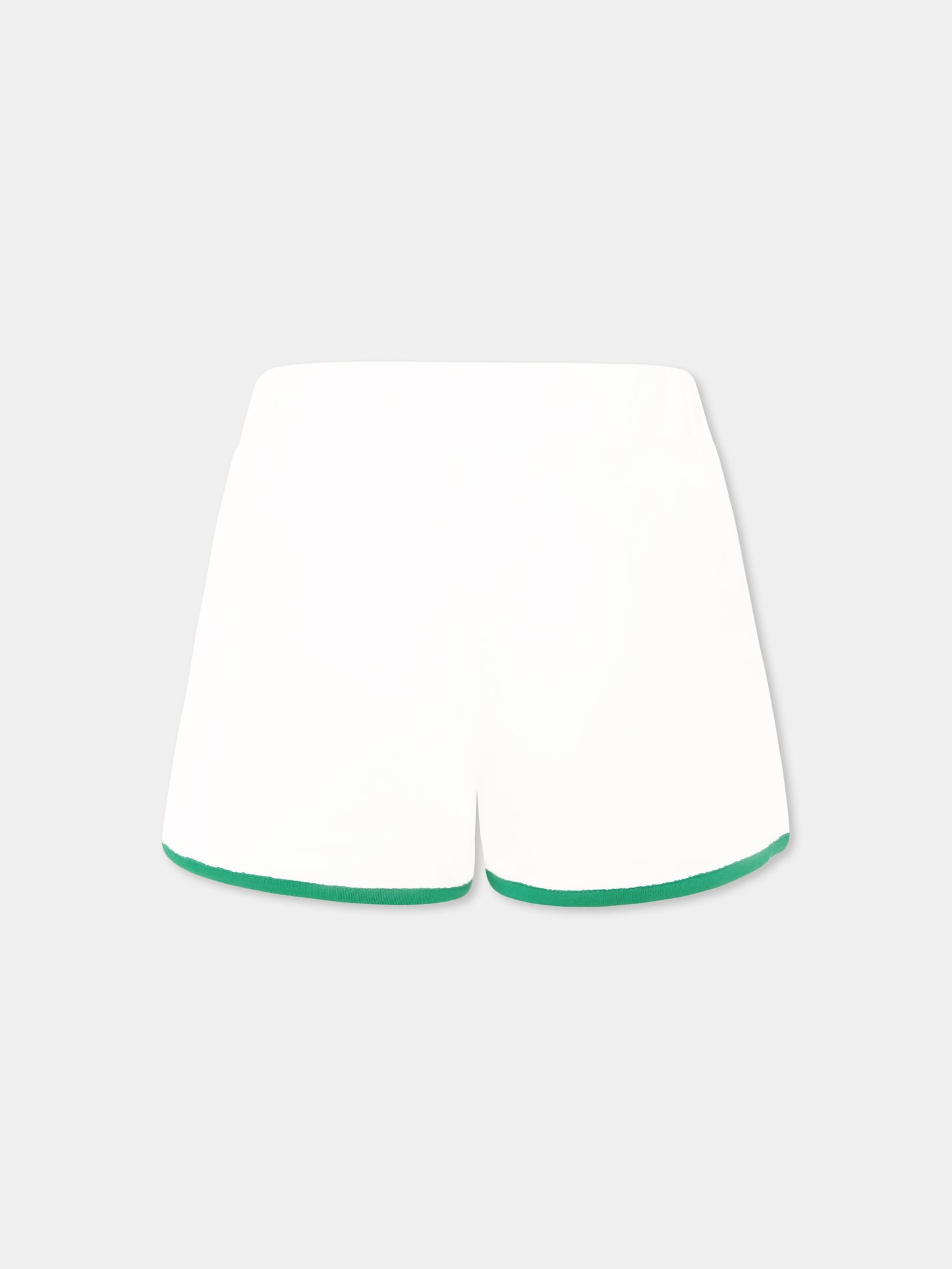White shorts for girl with logo