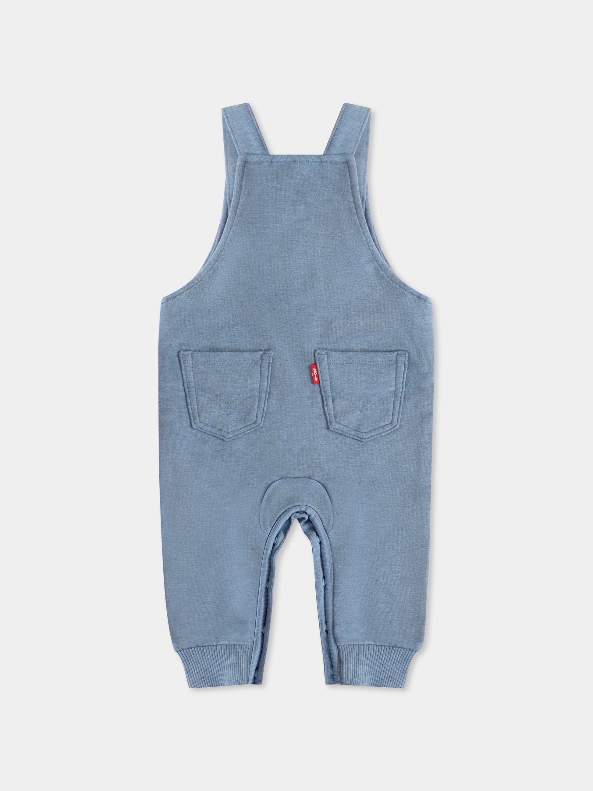 Salopette azzurra per neonato con logo,Levi's Kids,6EK370 BJP