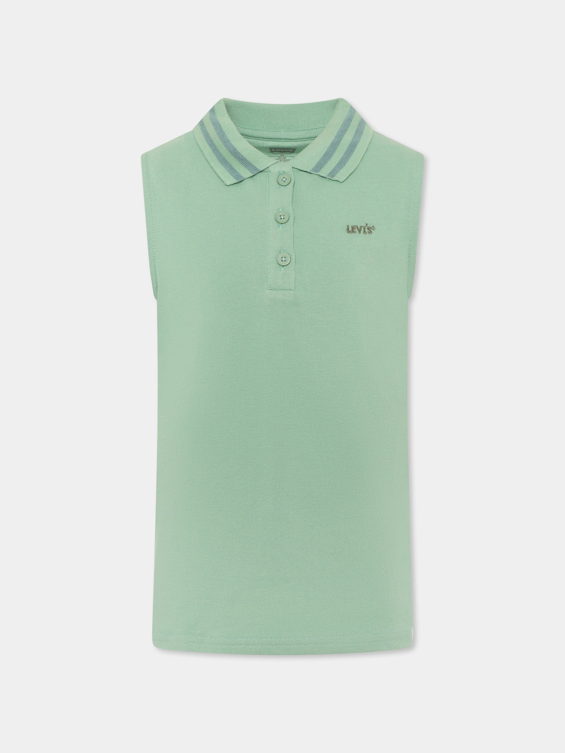 Polo verde per bambina con logo,Levi's Kids,4EK176 EGH