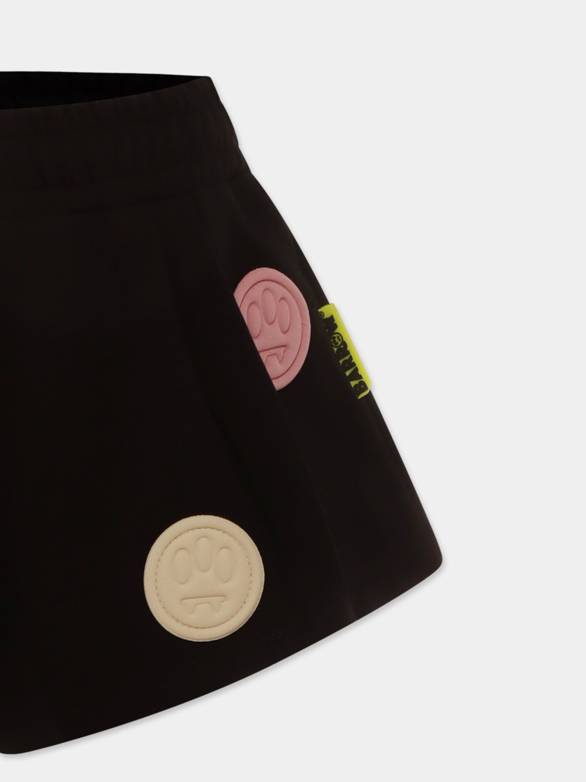 Shorts neri per bambina con smile,Barrow,S5BKJGSH114 110