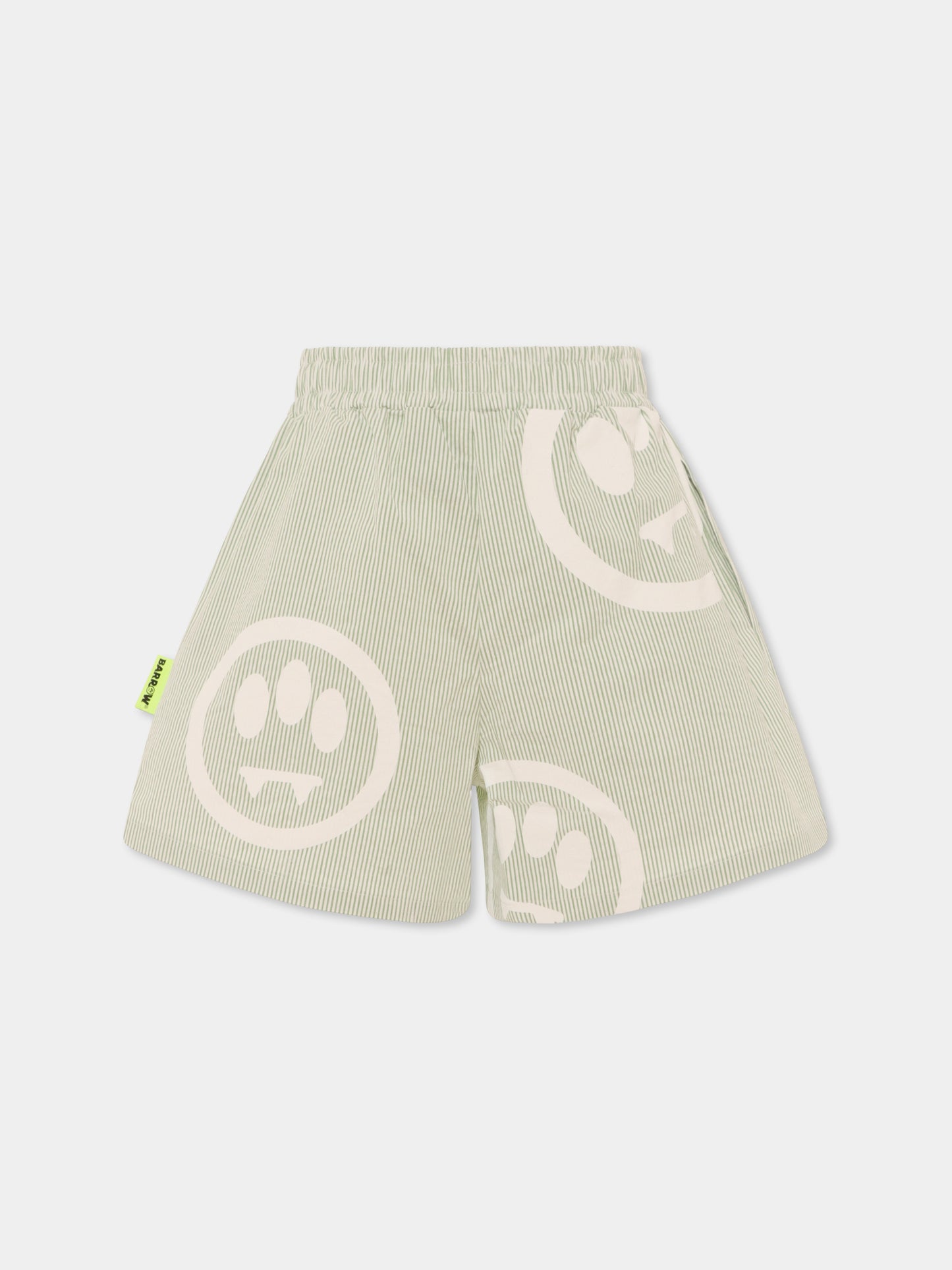 Shorts verdi per bambina con smile all over,Barrow,S5BKJGSH117 081