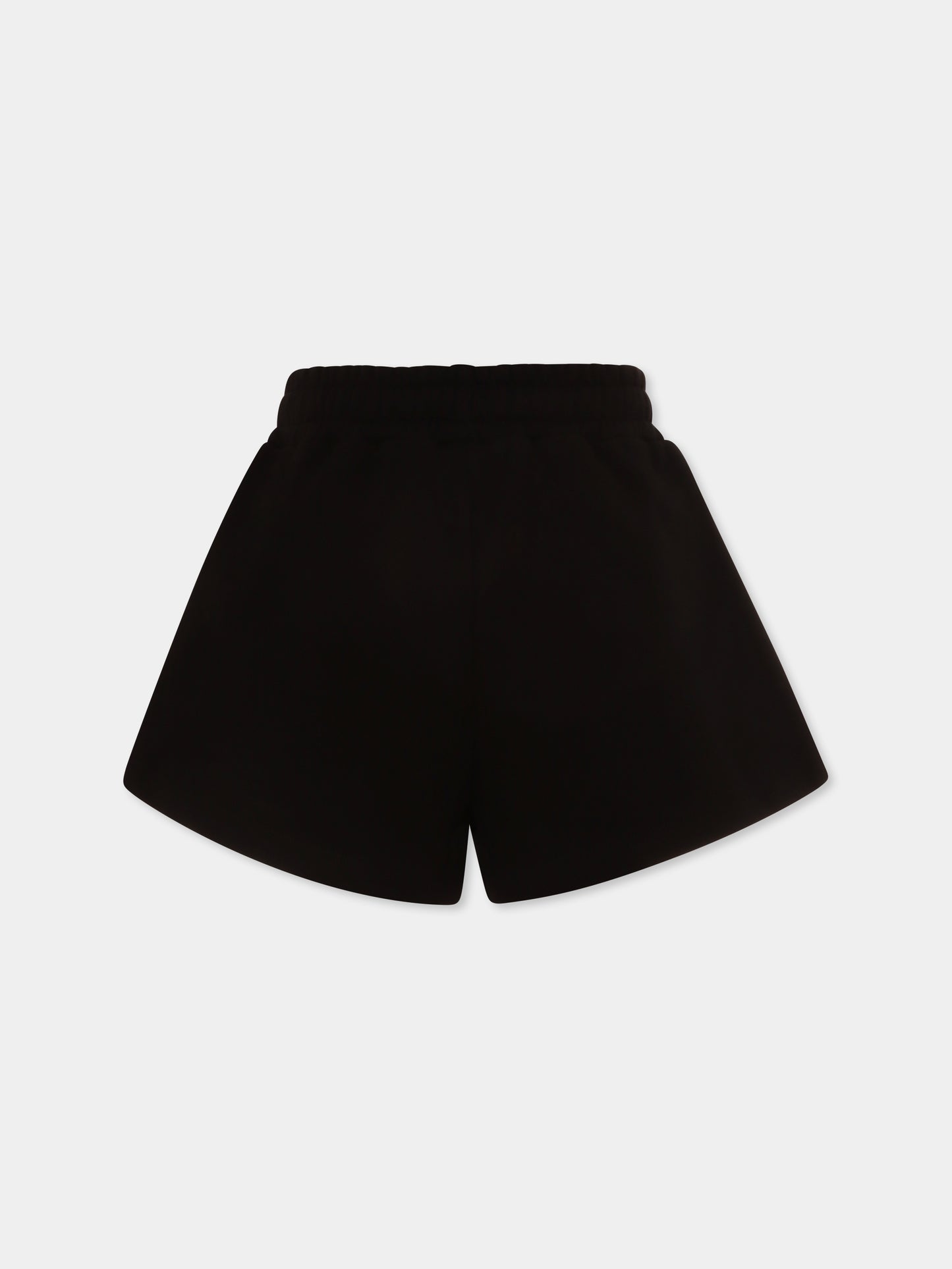 Shorts neri per bambina con logo e smile,Barrow,S5BKJGSH154 110
