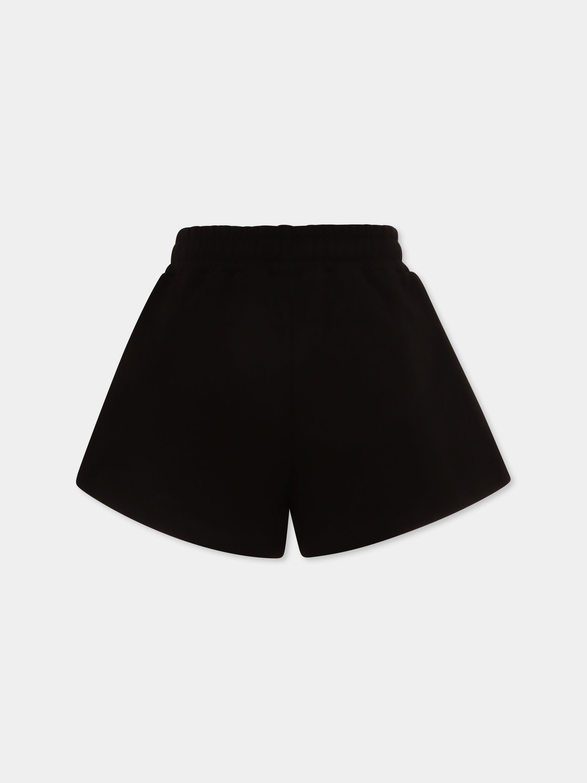 Shorts neri per bambina con logo e smile,Barrow,S5BKJGSH154 110