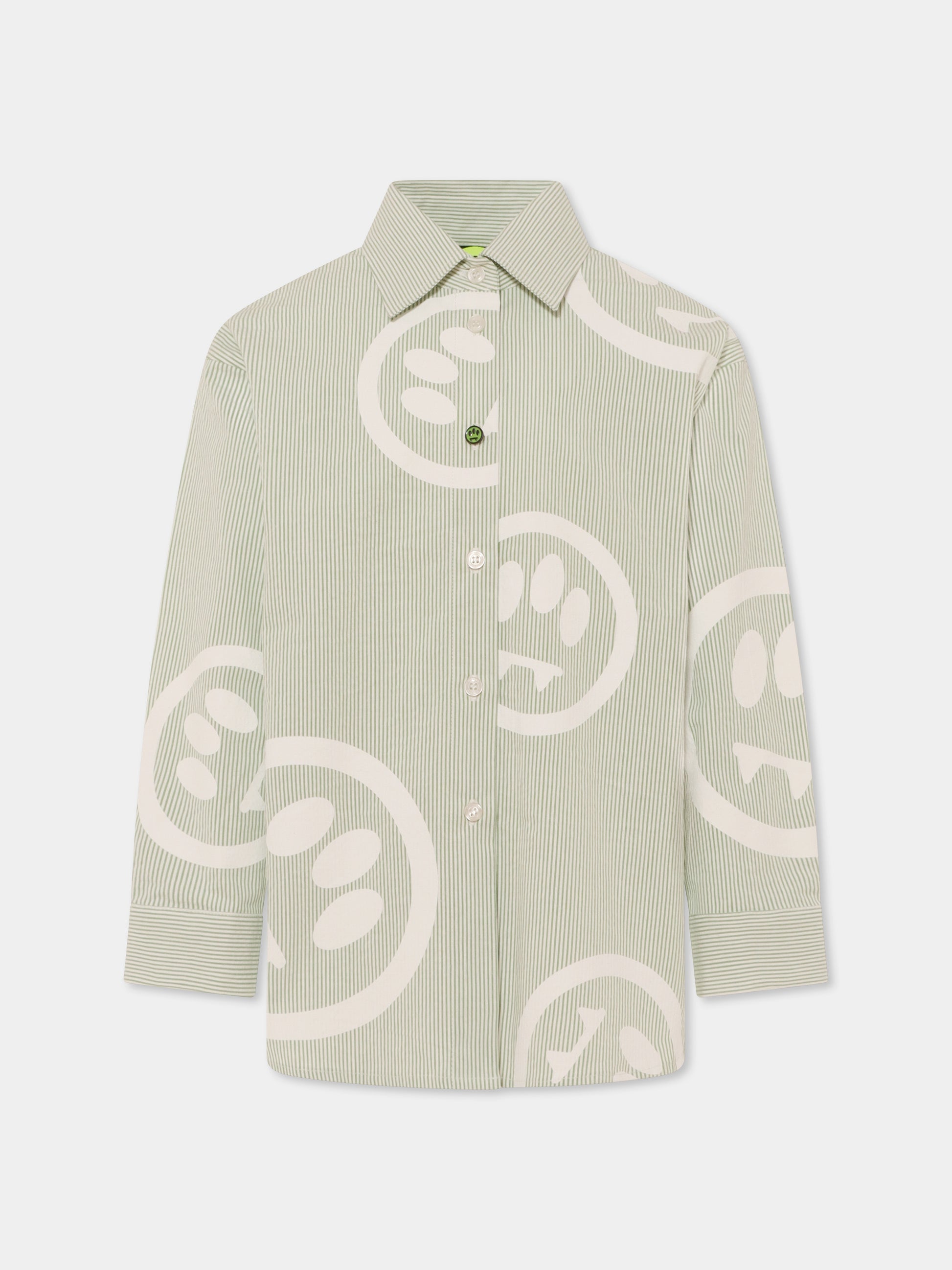 Camicia verde per bambina con smile all over,Barrow,S5BKJGSI115 081