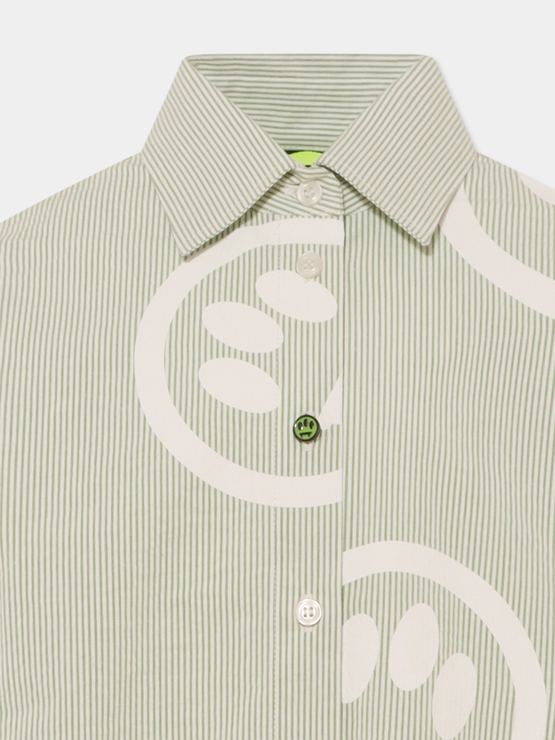 Camicia verde per bambina con smile all over,Barrow,S5BKJGSI115 081