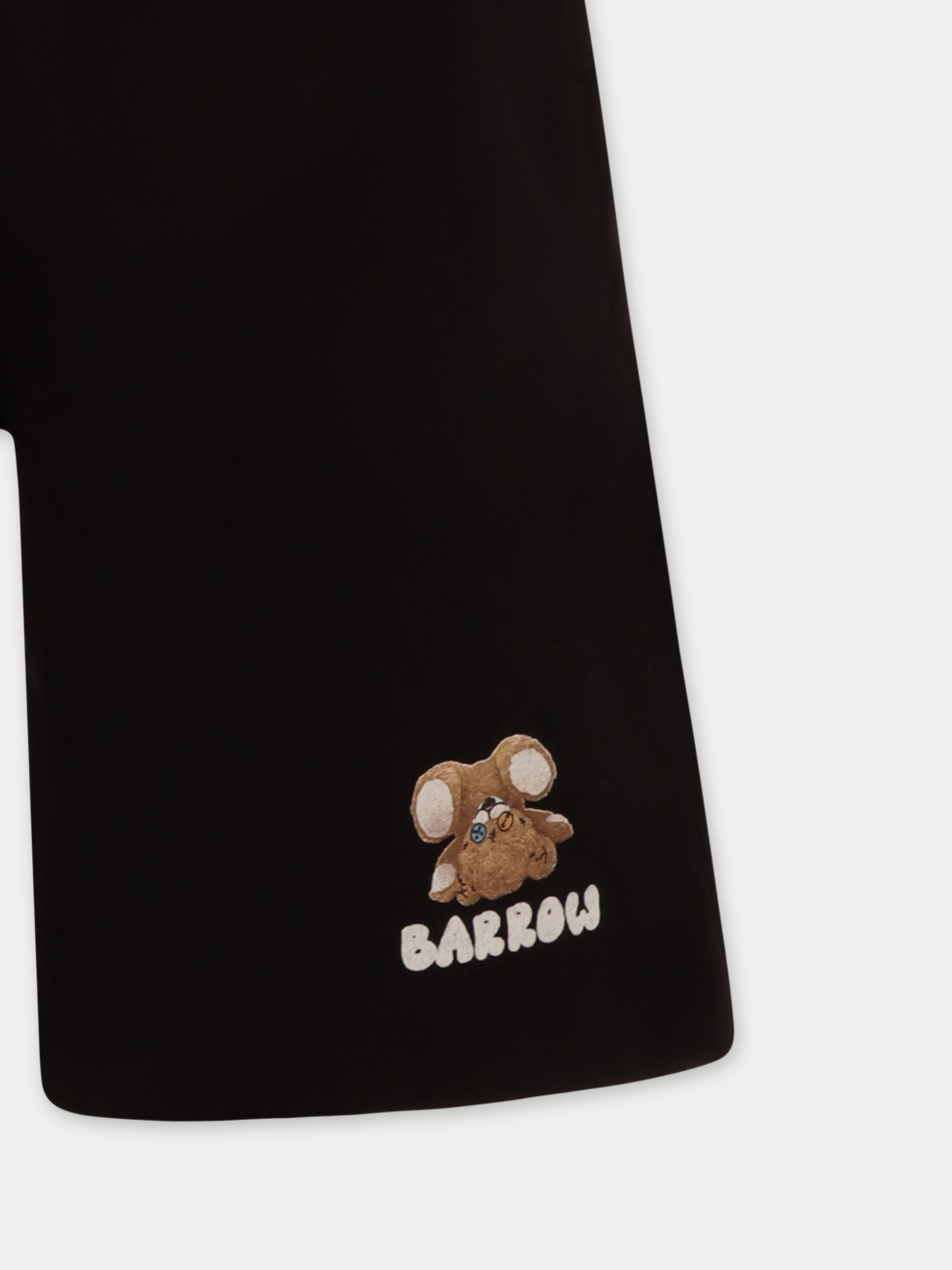 Shorts neri per bambini con stampa Bear,Barrow,S5BKJUBE030 110