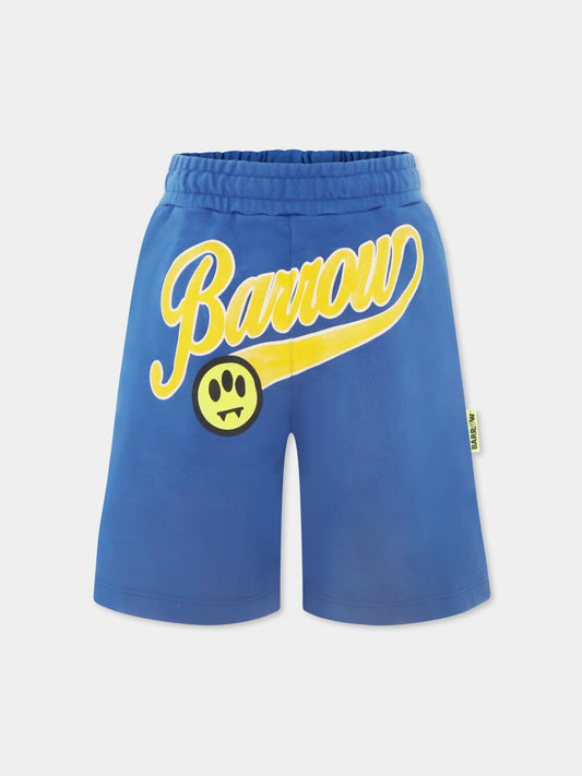 Blue shorts for kids with logo