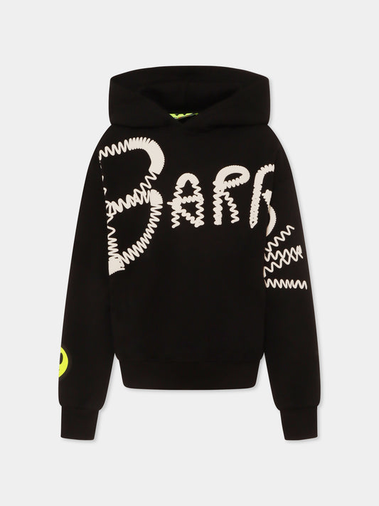 Felpa nera per bambini con logo,Barrow,S5BKJUHS037 110