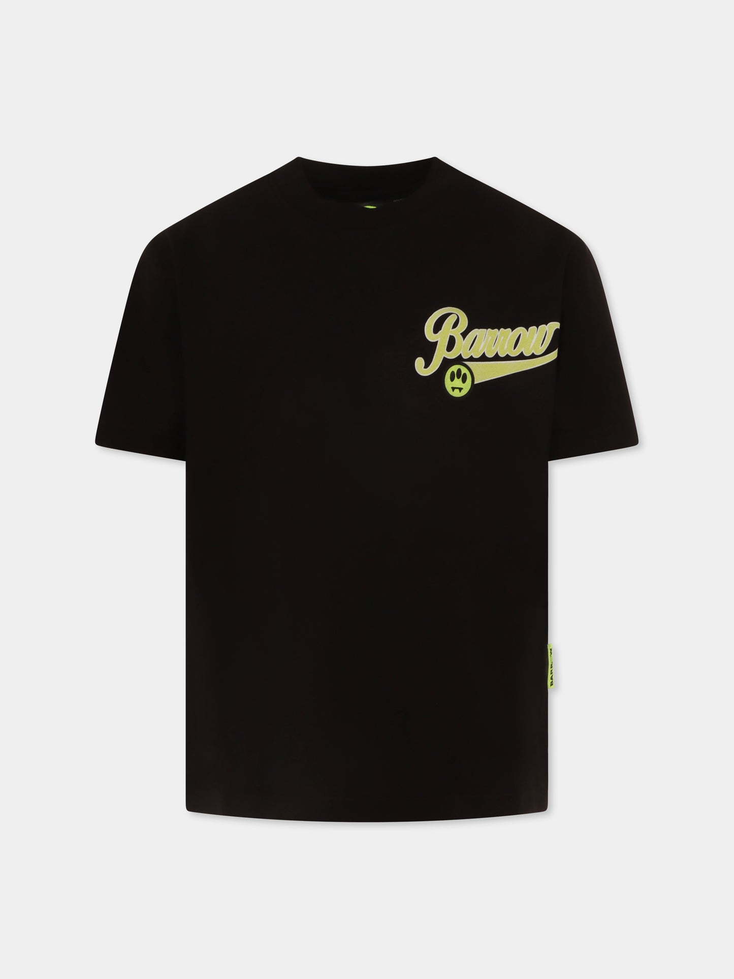 T-shirt nera per bambini con logo e smile,Barrow,S5BKJUTH042 110