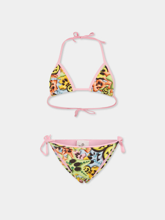 Bikini multicolor per bambina con smile all over,Barrow,S5BKJGSB187 140