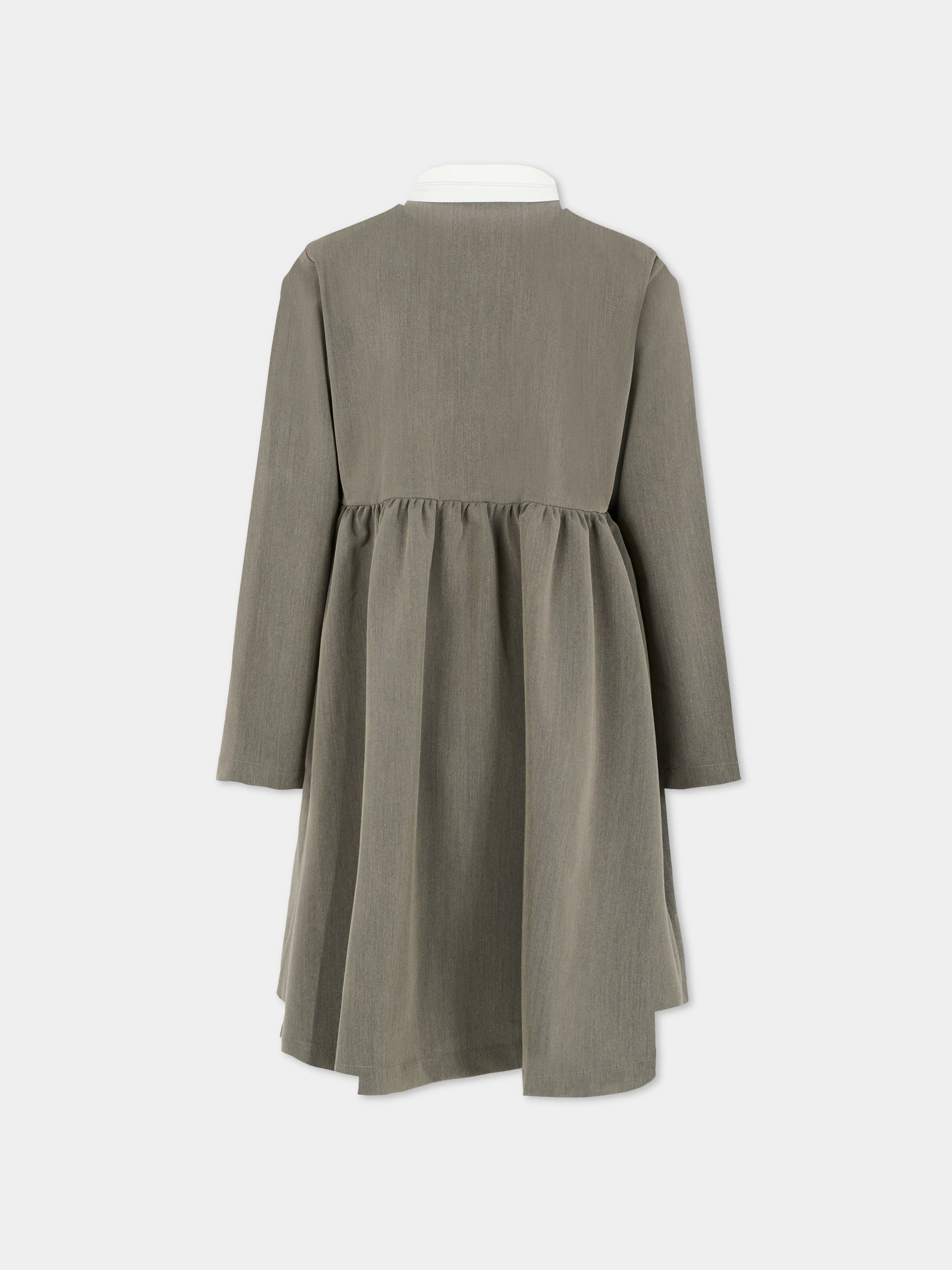 Vestito grigio per bambina con mani,Vivetta Kids,VI2511GR