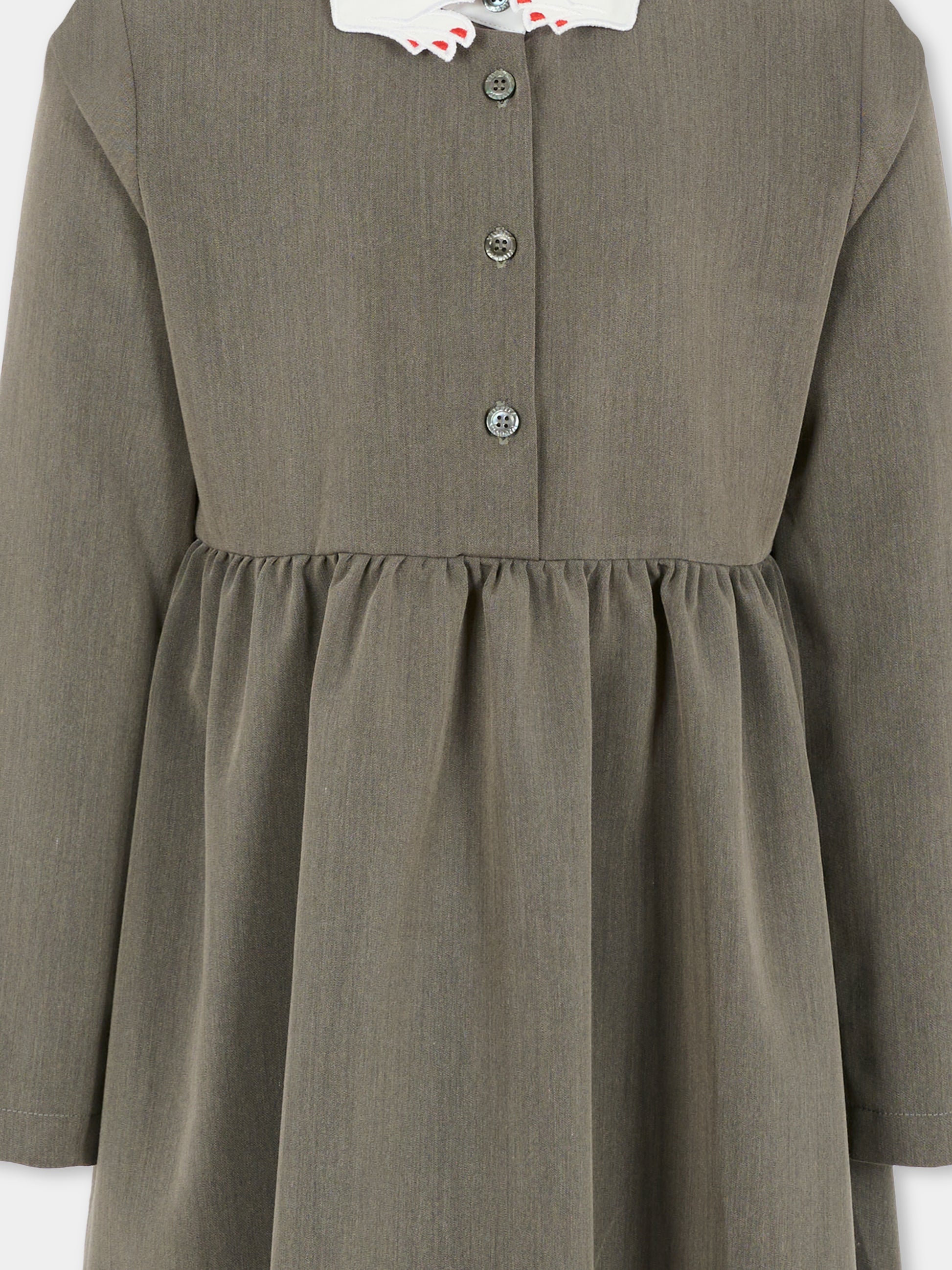 Vestito grigio per bambina con mani,Vivetta Kids,VI2511GR