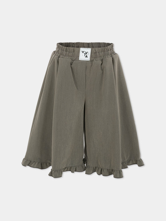 Shorts grigi per bambina con logo,Vivetta Kids,VI2515GR