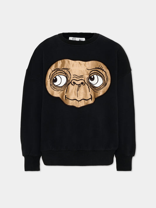 Felpa nero per bambino con E.T.,Mini Rodini,2582010199