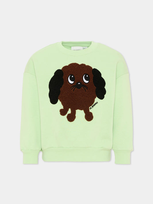Felpa verde per bambini con cane,Mini Rodini,2612010975
