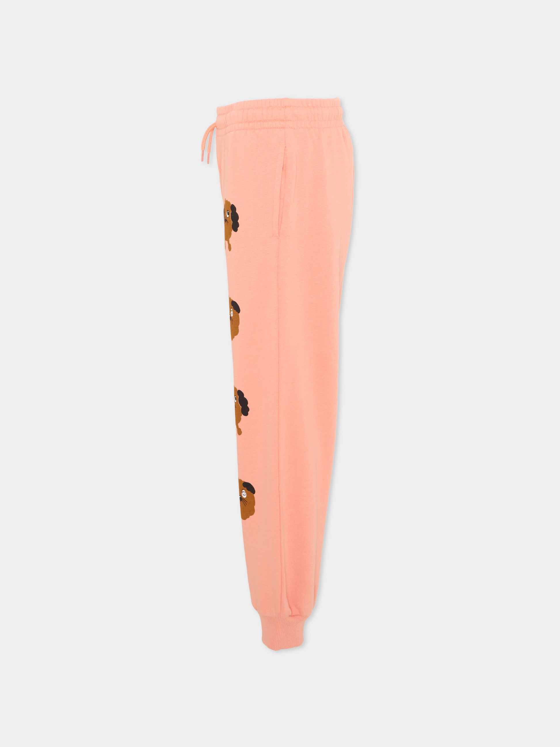 Pantaloni sportivi rosa per bambina con stampa cani,Mini Rodini,2613012628