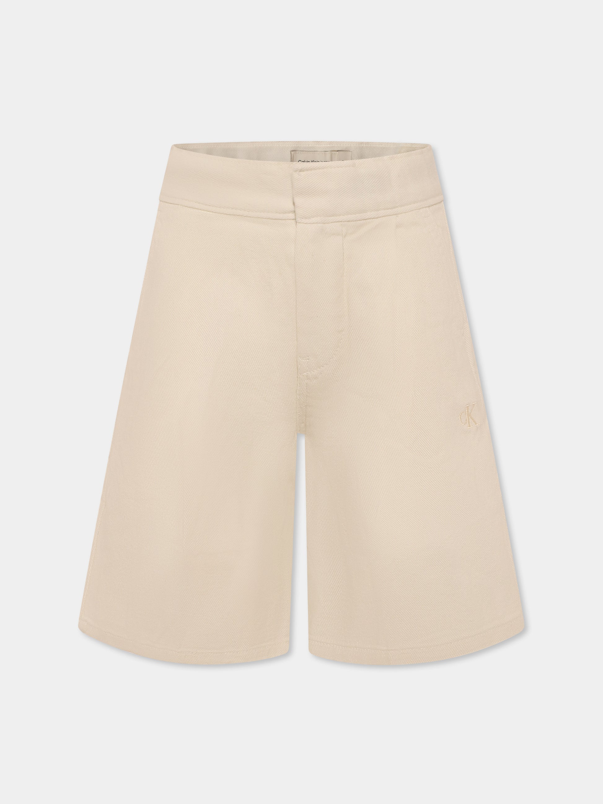 Shorts beige per bambino con logo,Calvin Klein Kids,25S CKIG0IG02884J IG0IG02884 YAS