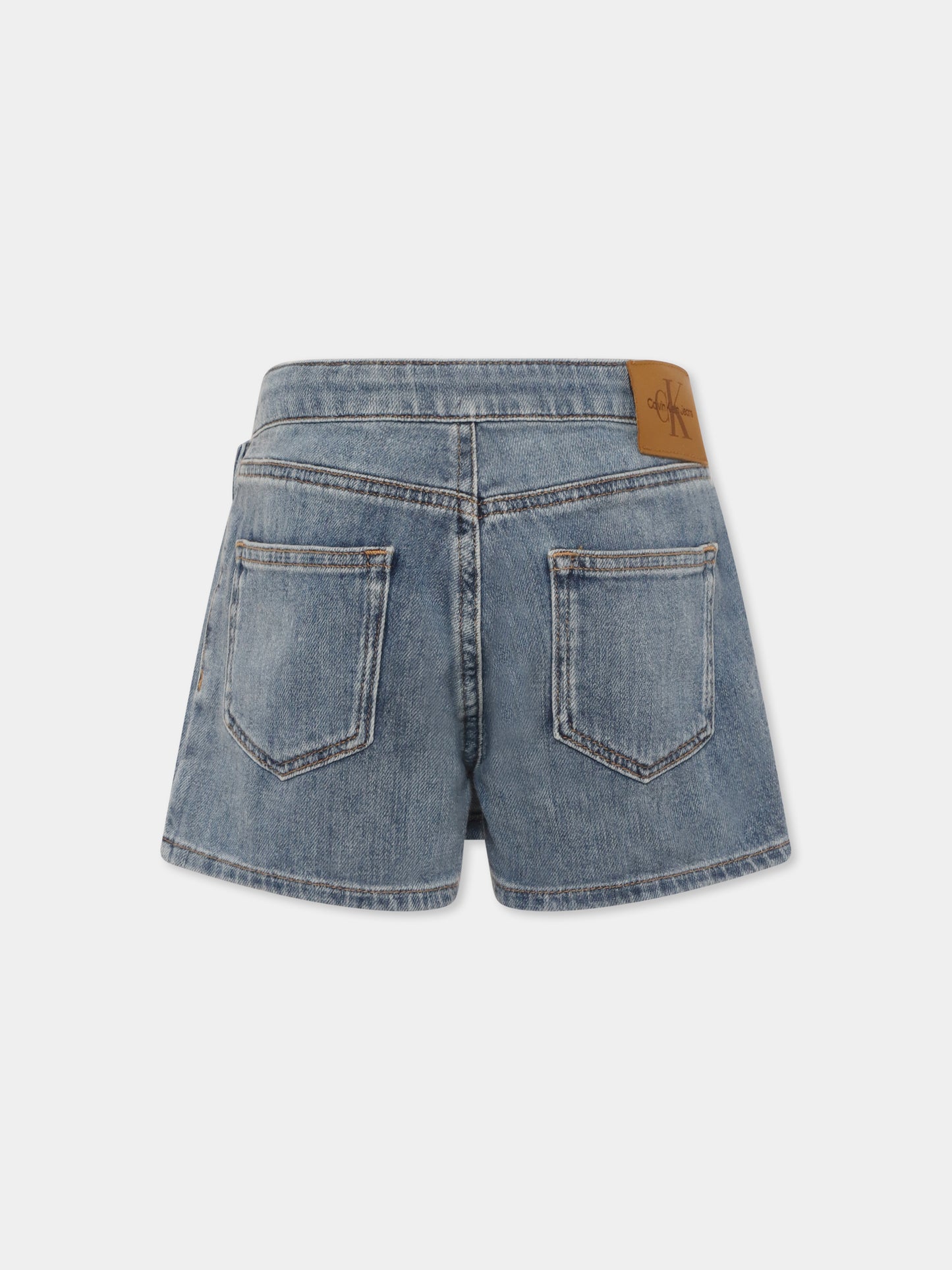 Shorts denim per bambina con logo,Calvin Klein Kids,25S CKIG0IG02887J IG0IG02887 1A4