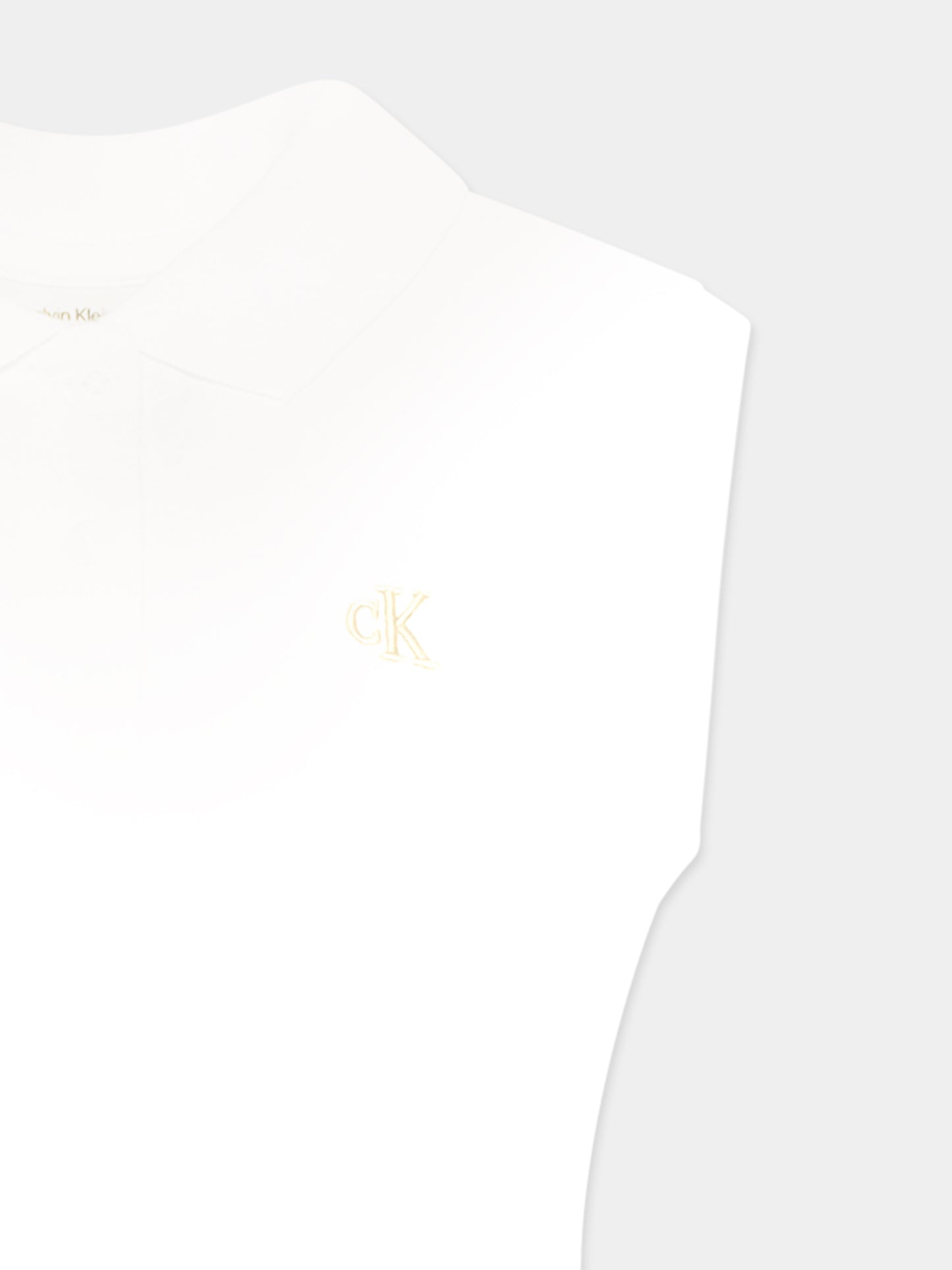 Vestito bianco per bambina con logo,Calvin Klein Kids,25S CKIG0IG02914J IG0IG02914 YAF
