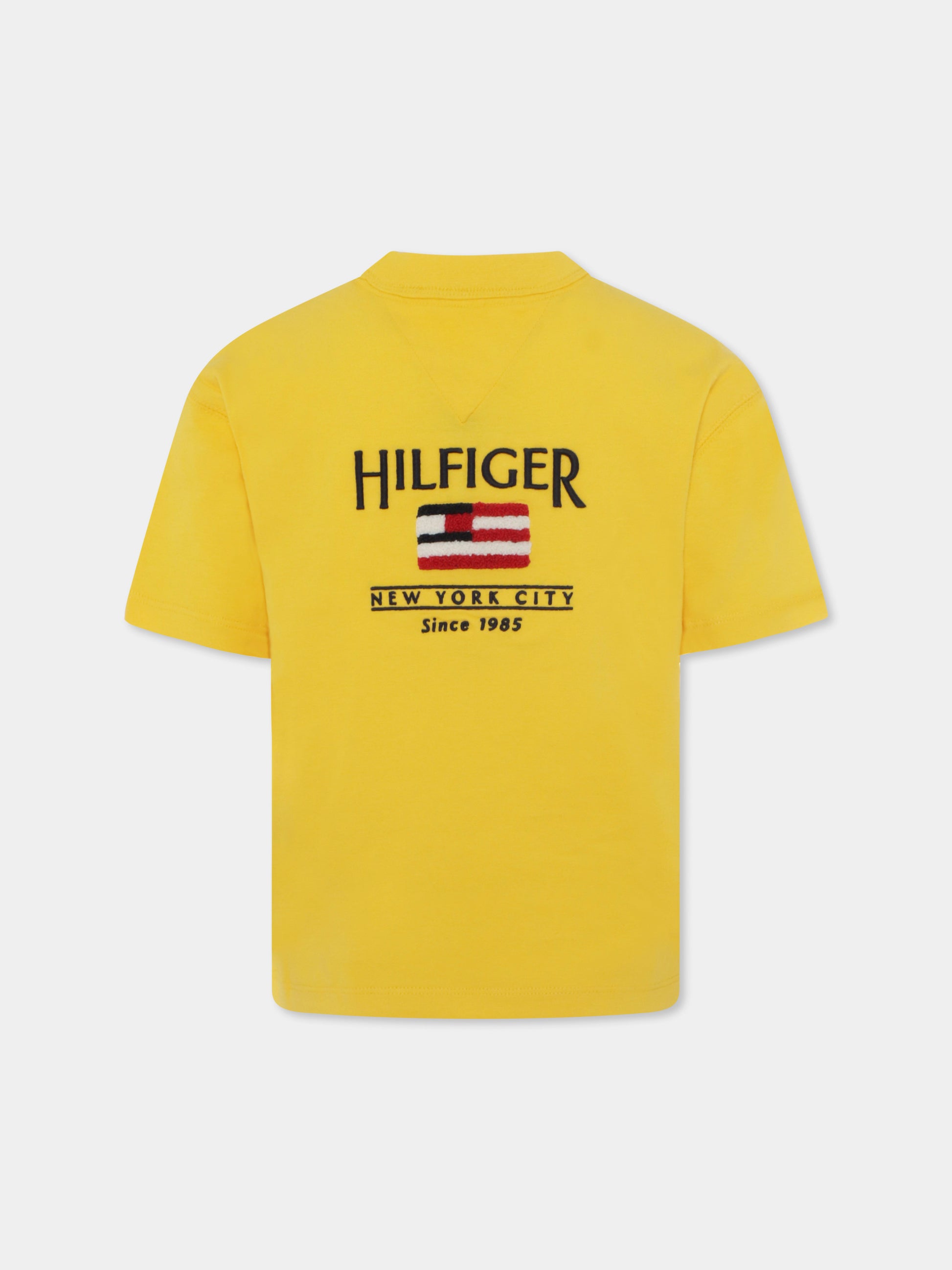 T-shirt gialla per bambino con bandierina,Tommy Hilfiger Junior,25S THKB0KB09531J KB0KB09531 ZGQ