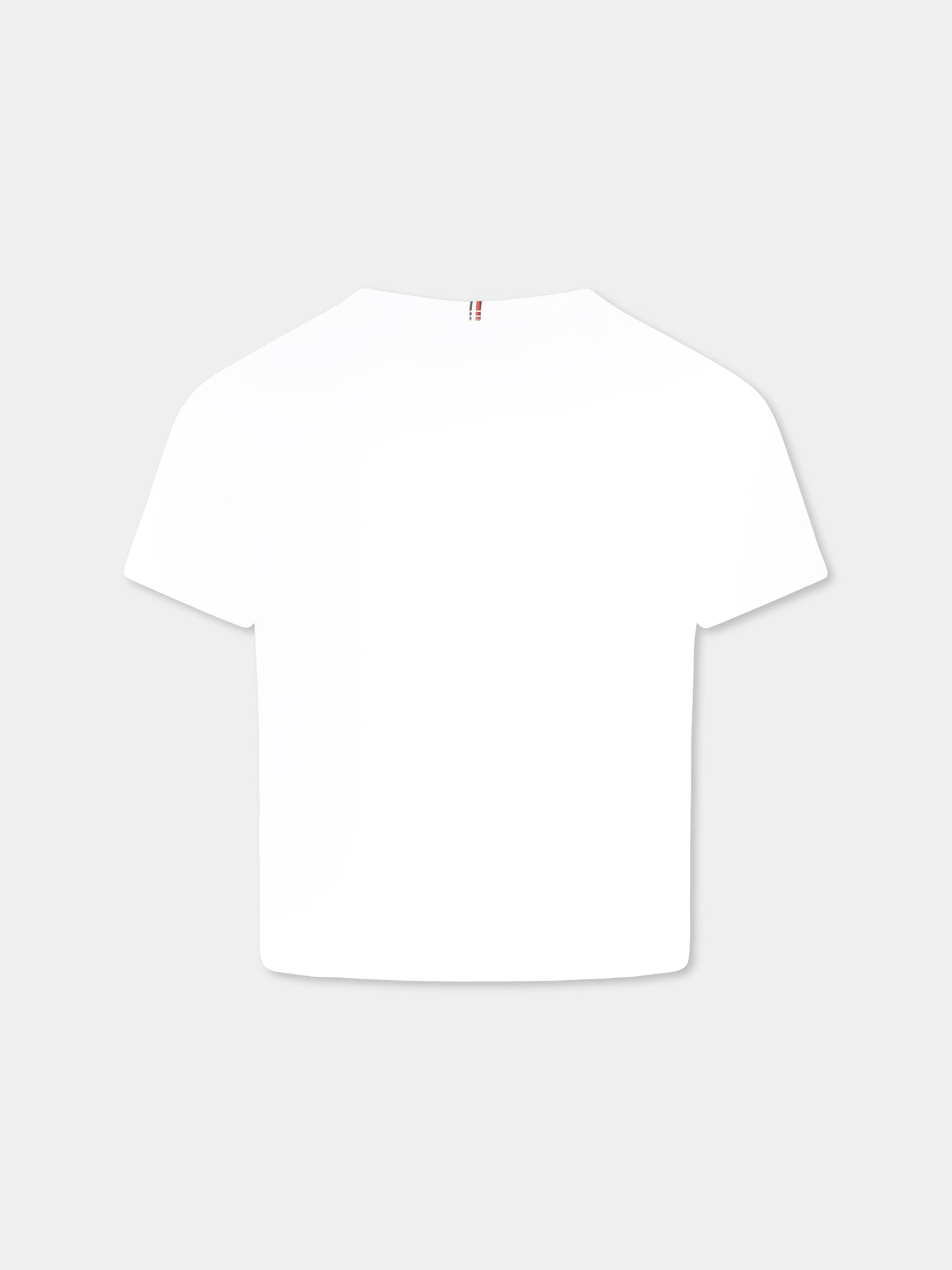 T-shirt bianca per bambina con bandierina,Tommy Hilfiger Junior,25S THKG0KG08555J KG0KG08555 YBR