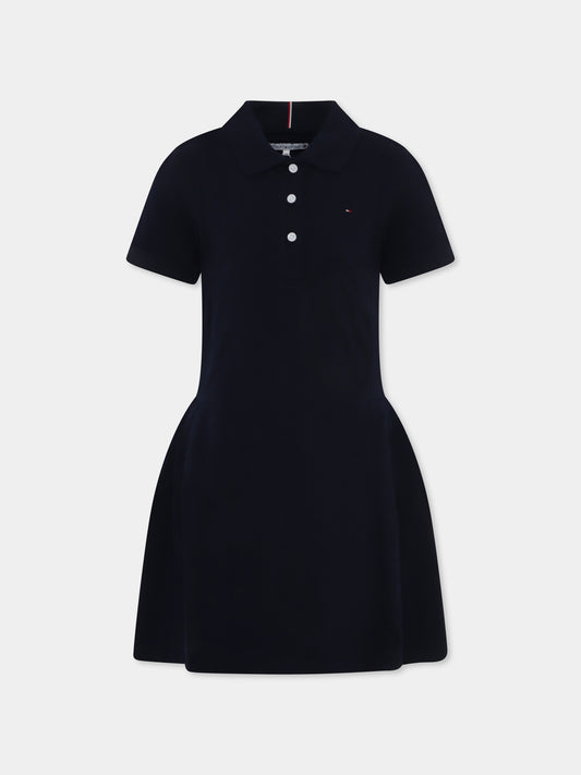 Vestito blu per bambina con bandierina,Tommy Hilfiger Junior,24F THKG0KG08342J KG0KG08342 C1G