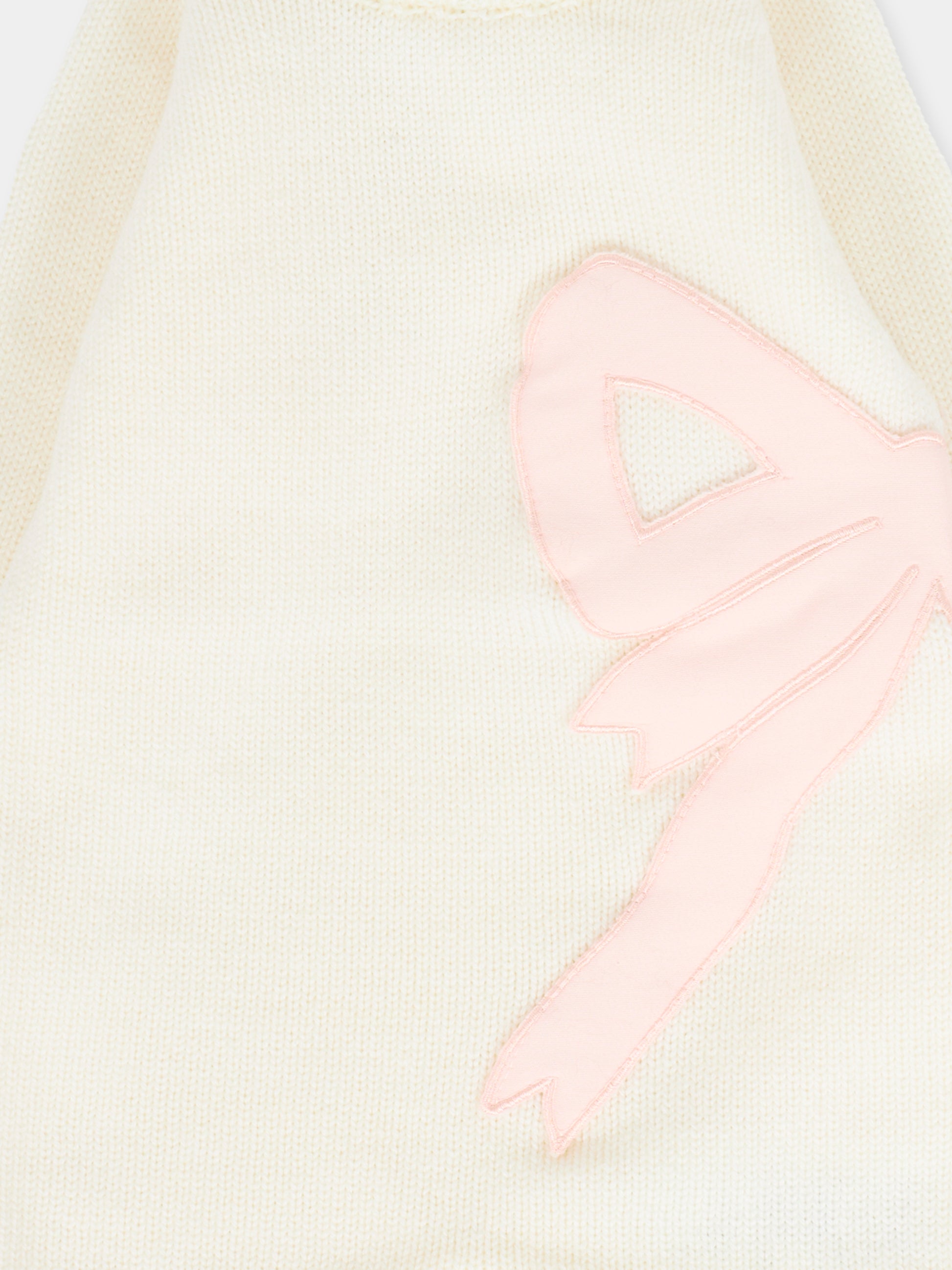 Tutina avorio per neonata con fiocco rosa,Gensami,TU-FIOCCOT-WE PINK