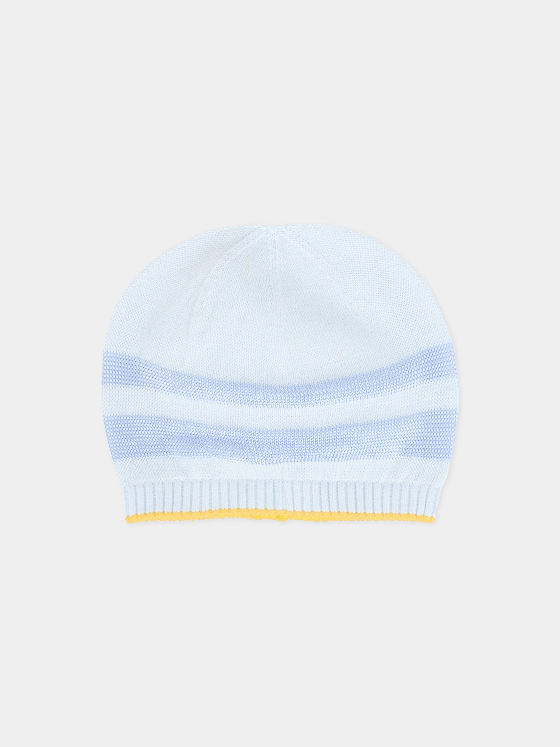 Berretto celeste per neonato con filo giallo,Gensami,CAP-STR-CO SKY BLUE