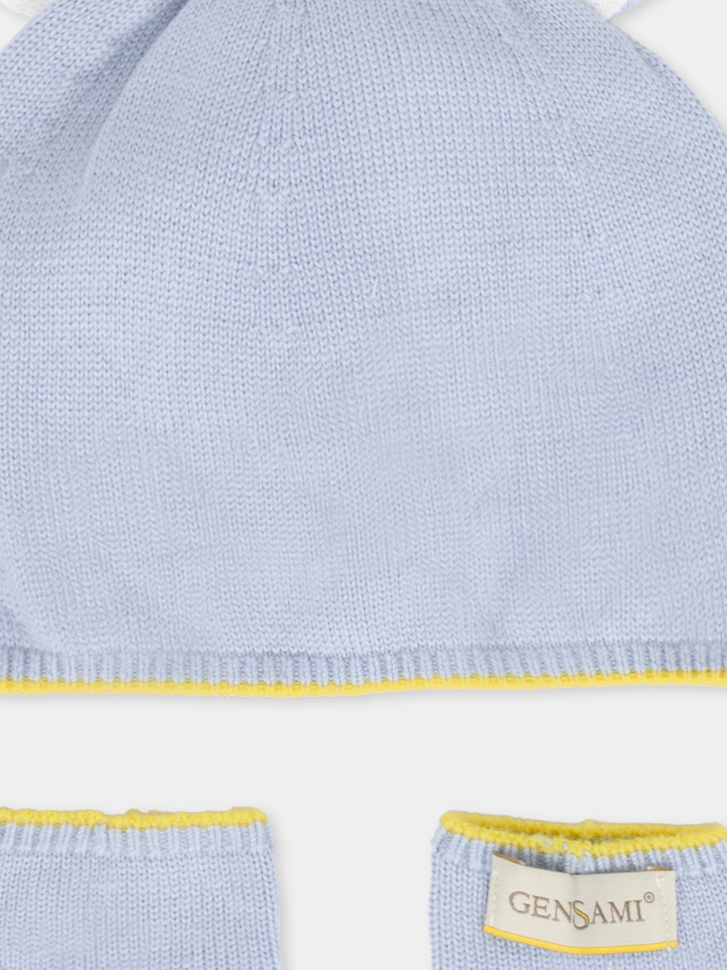Set accessori celeste per neonato con orecchie,Gensami,SET-ALP-WE SKY BLUE