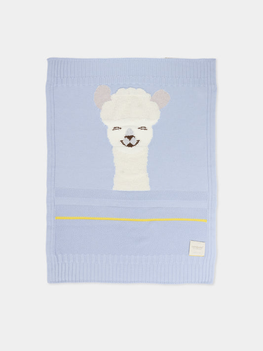 Coperta celeste per neonato con alpachino,Gensami,COP-ALP-WE SKY BLUE