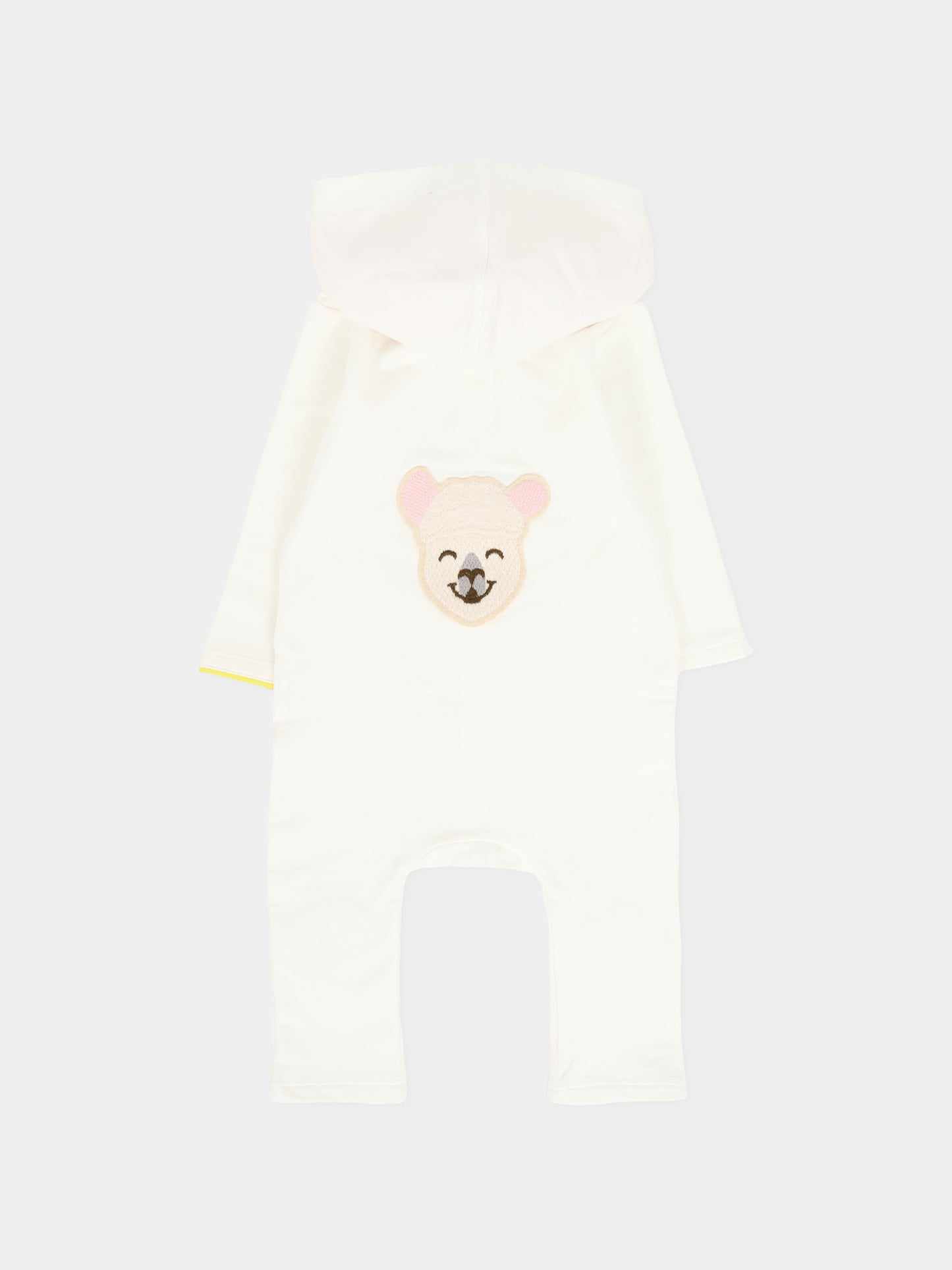 Tutina avorio per neonato con alpachino,Gensami,HOODIE-ALP-J OFF WHITE/BLUE EARS