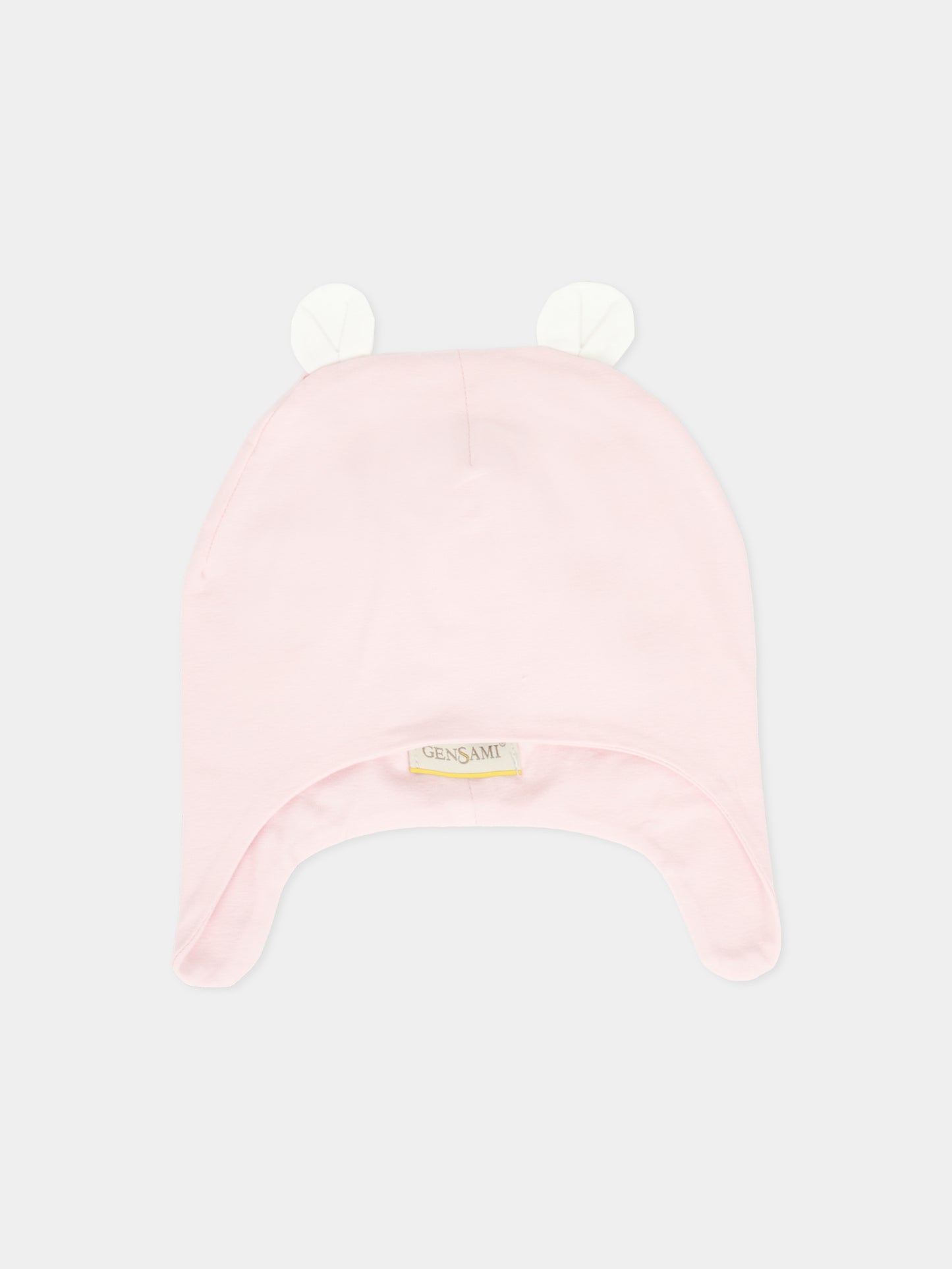 Berretto rosa per neonata con orecchie,Gensami,CAP-ALP-J LIGHT ROSE