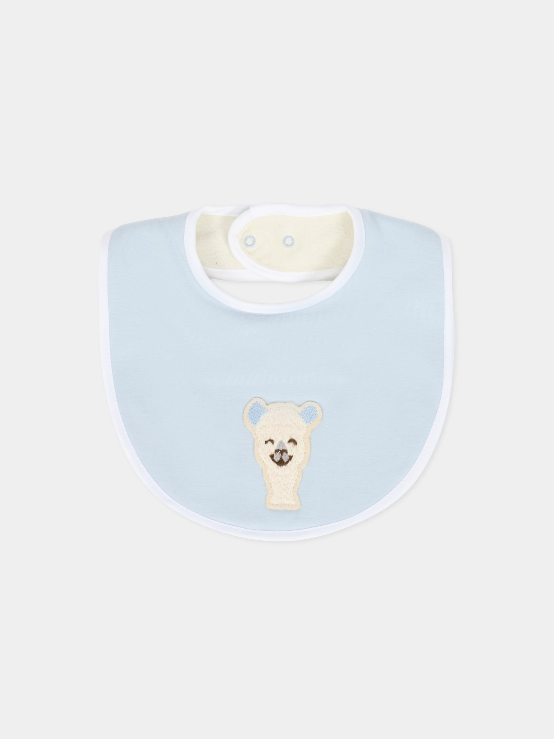 Bavaglino celeste per neonato con alpachino,Gensami,BAV-ALP-J LIGHT BLUE