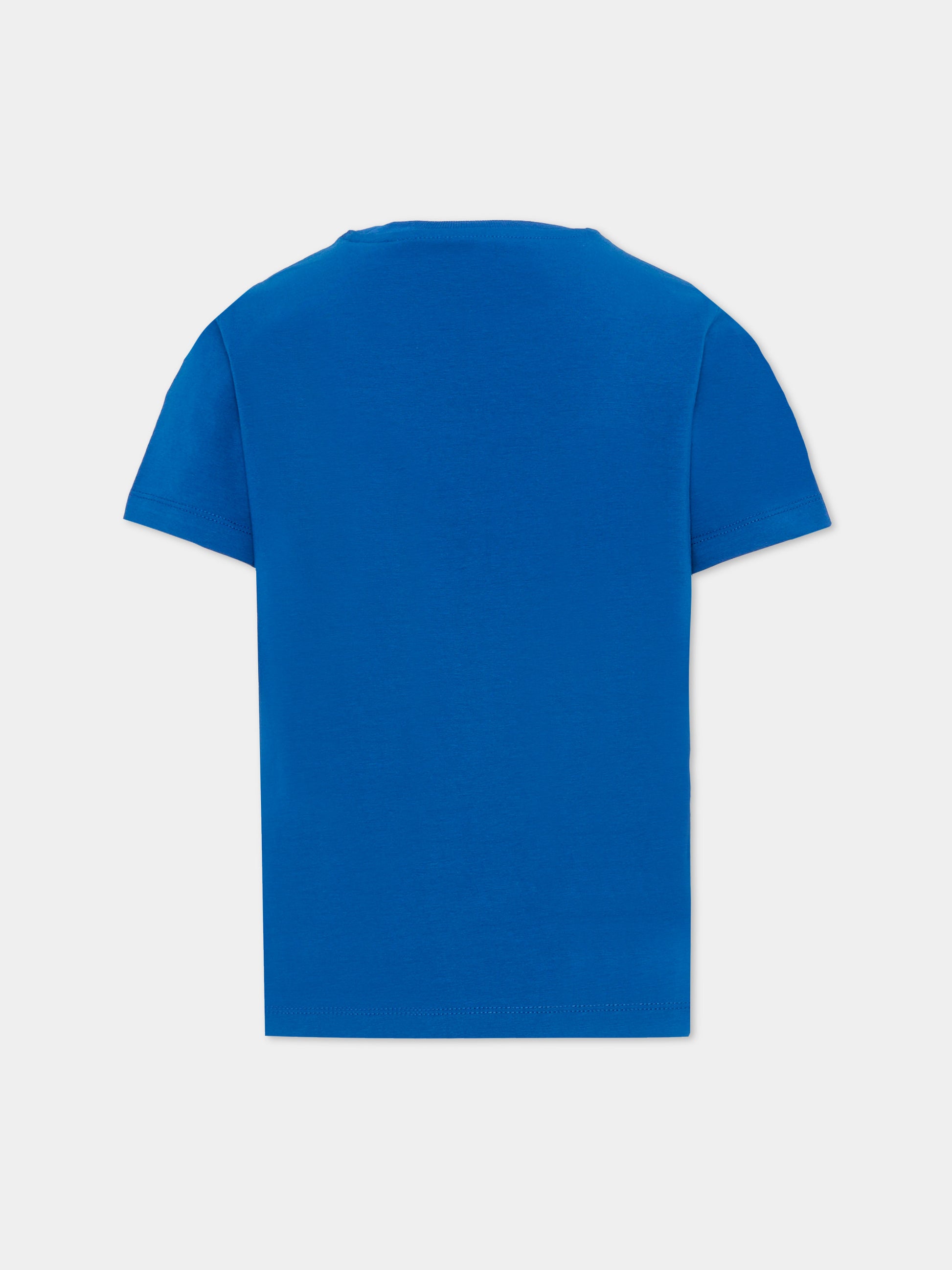 T-shirt blu per bambini con logo,Calvin Klein Kids,IB0IB02635 C61